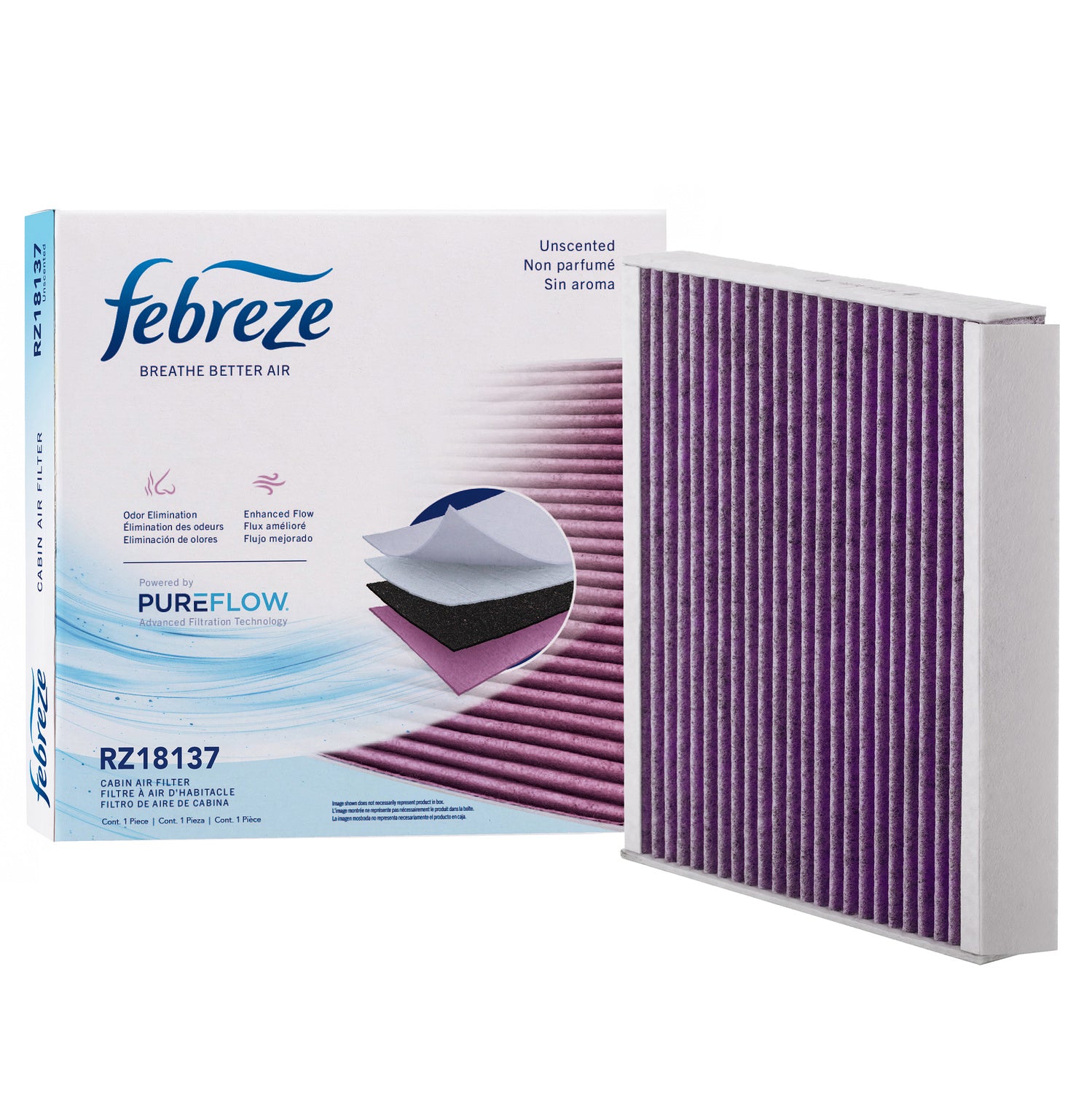 Febreze Odor Control Cabin Air Filter by PUREFLOW RZ18137 | Fits 2021 Toyota C-HR