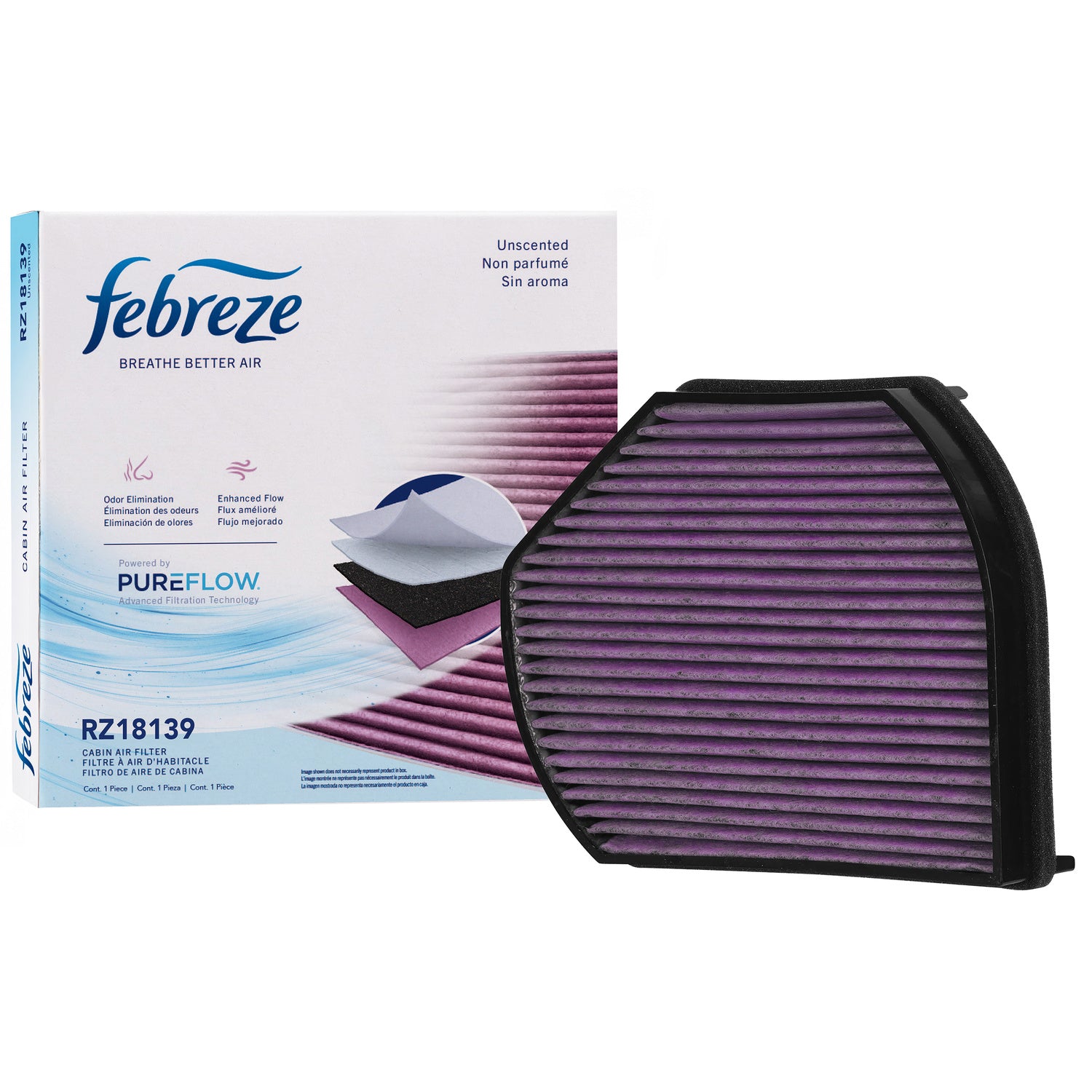 Febreze Odor Control Cabin Air Filter by PUREFLOW RZ18139 | Fits 2004 Mercedes-Benz SLK320