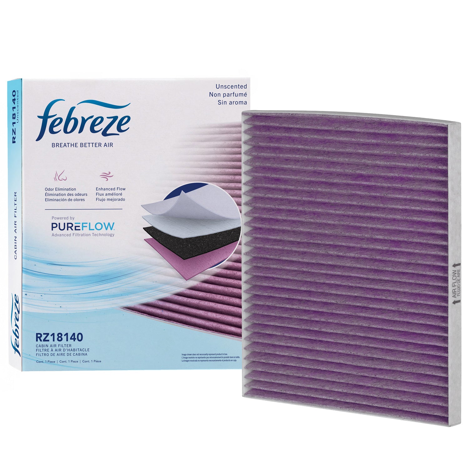 Febreze Odor Control Cabin Air Filter by PUREFLOW RZ18140 | Fits 2006 Kia Spectra