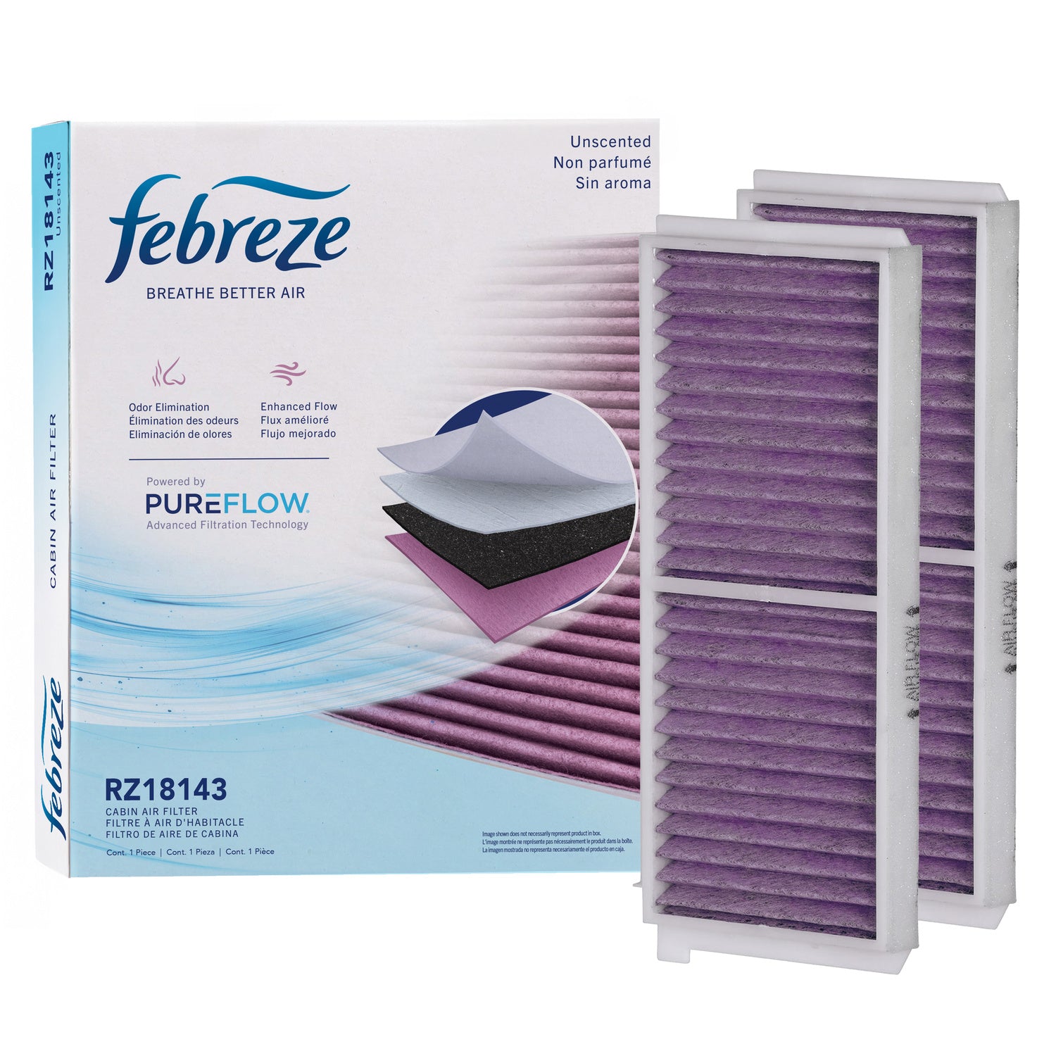 Febreze Odor Control Cabin Air Filter by PUREFLOW RZ18143 | Fits 2012 Mazda 2