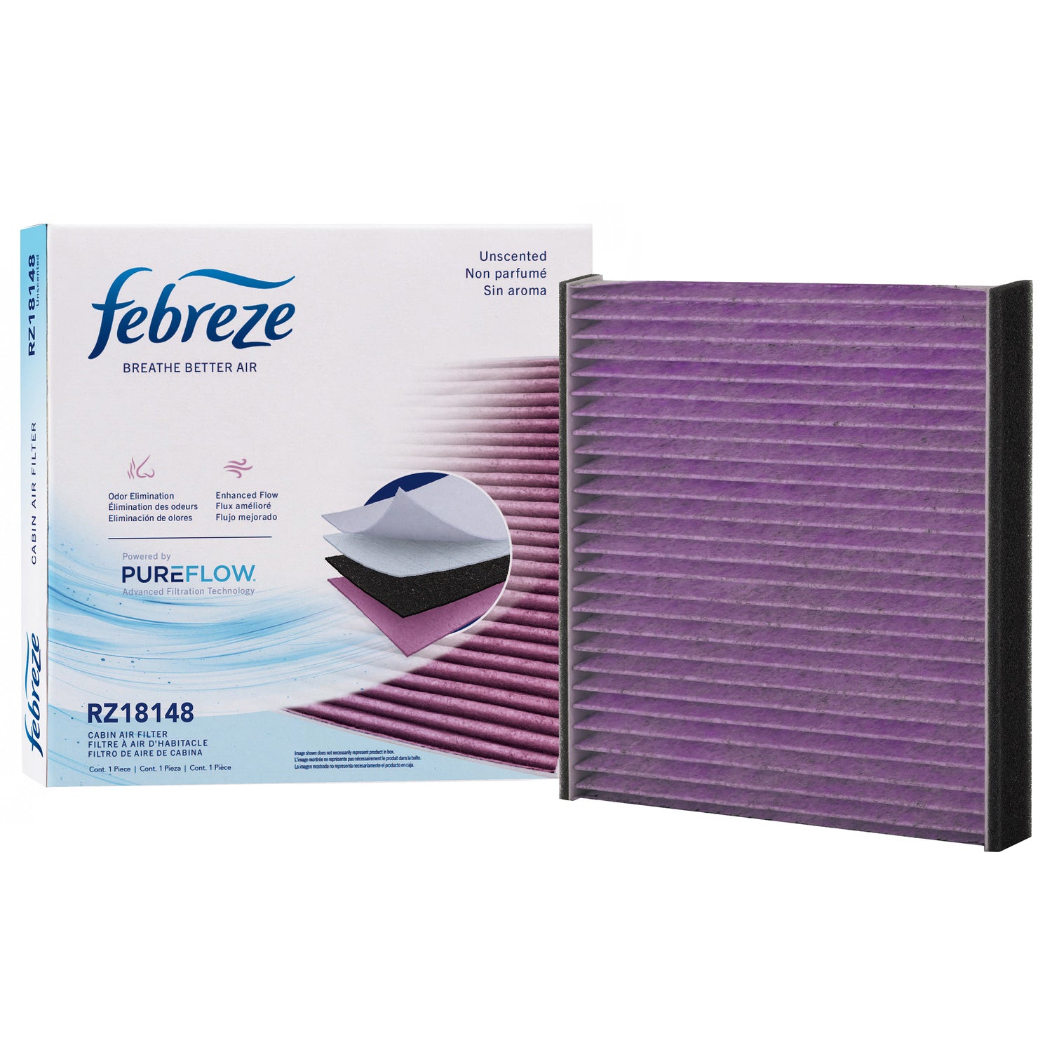 Febreze Odor Control Cabin Air Filter by PUREFLOW RZ18148 | Fits 2009 Toyota Sienna
