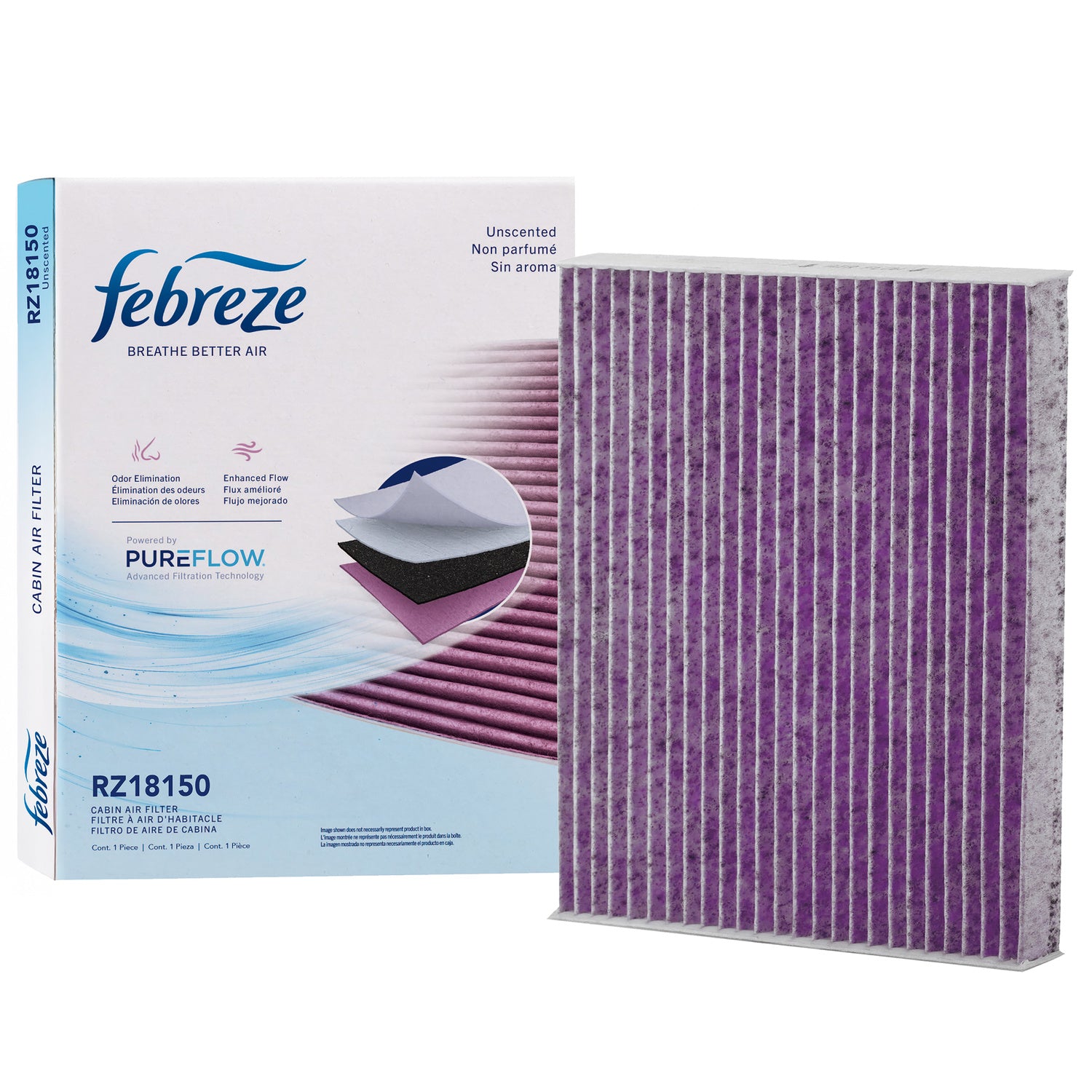 Febreze Odor Control Cabin Air Filter by PUREFLOW RZ18150 | Fits 2020 Nissan V-Drive