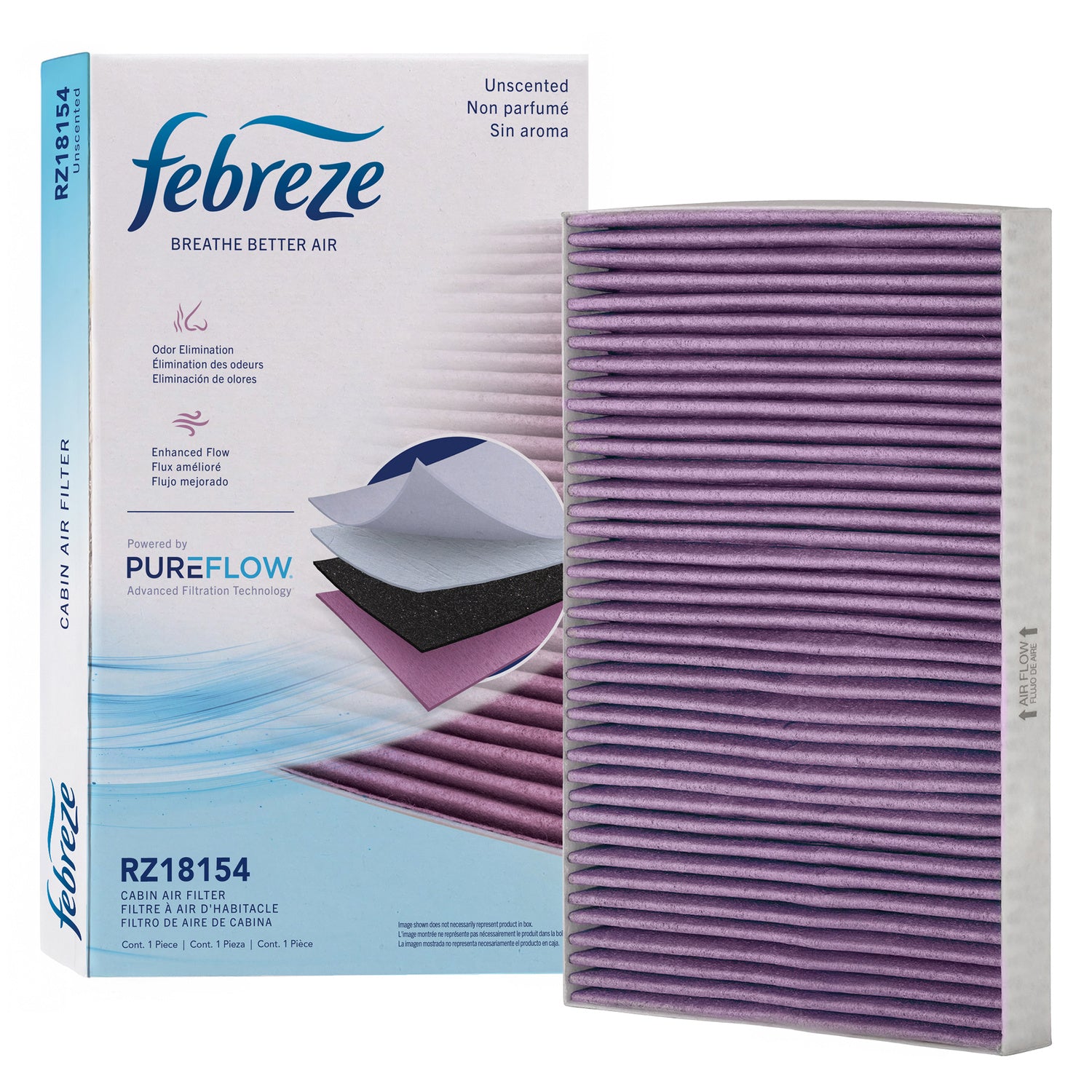 Febreze Odor Control Cabin Air Filter by PUREFLOW RZ18154 | Fits 2008 Dodge Charger