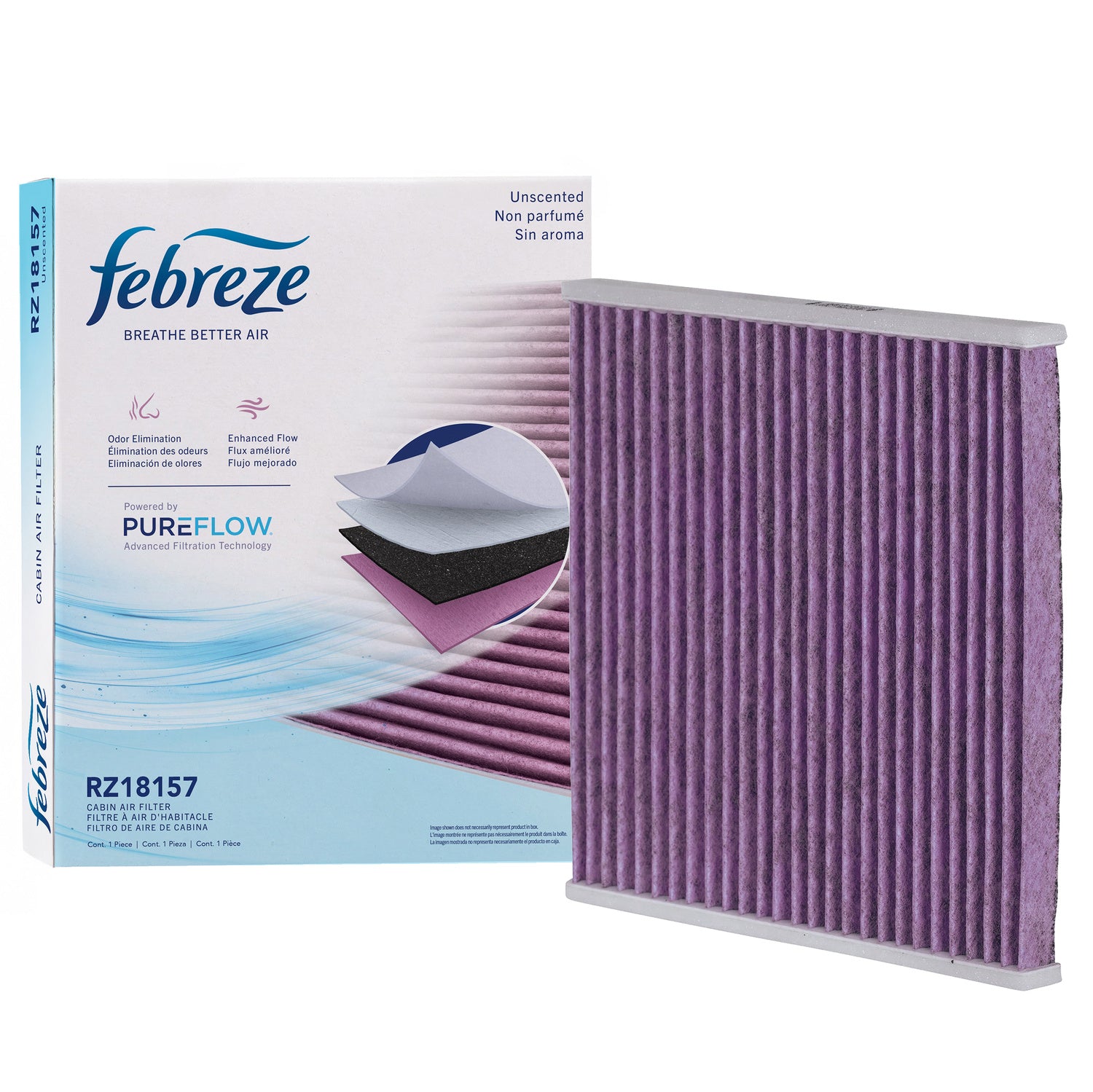 Febreze Odor Control Cabin Air Filter by PUREFLOW RZ18157 | Fits 2004 Lexus RX330