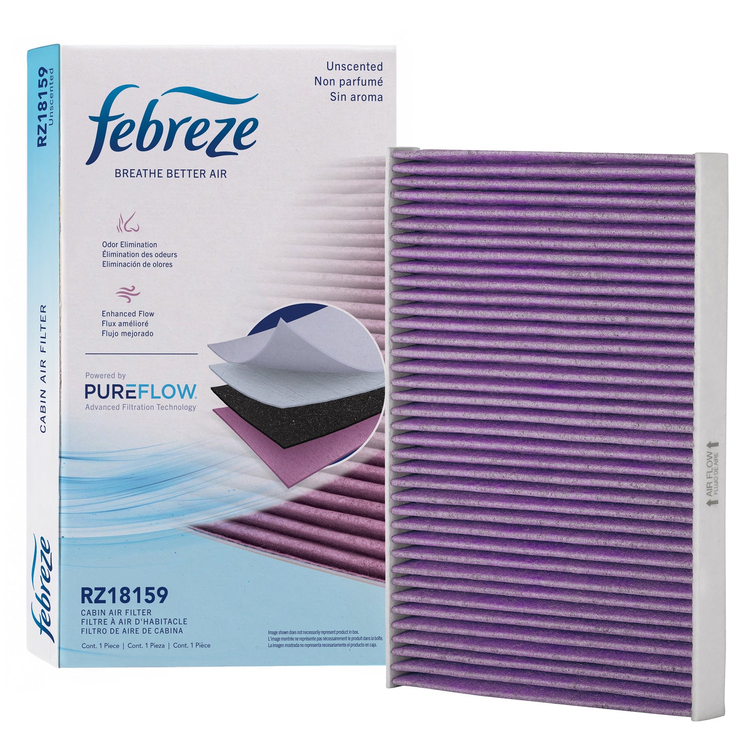 Febreze Odor Control Cabin Air Filter by PUREFLOW RZ18159 | Fits 2019 Alfa Romeo Stelvio