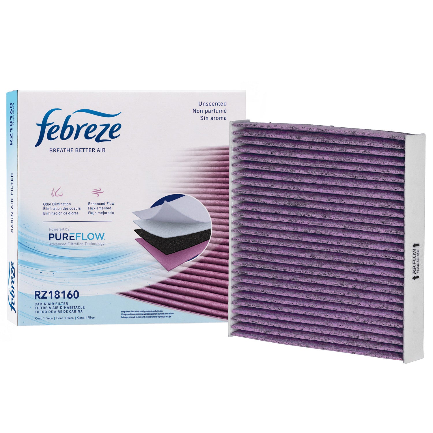 Febreze Odor Control Cabin Air Filter by PUREFLOW RZ18160 | Fits 2011 INFINITI M37