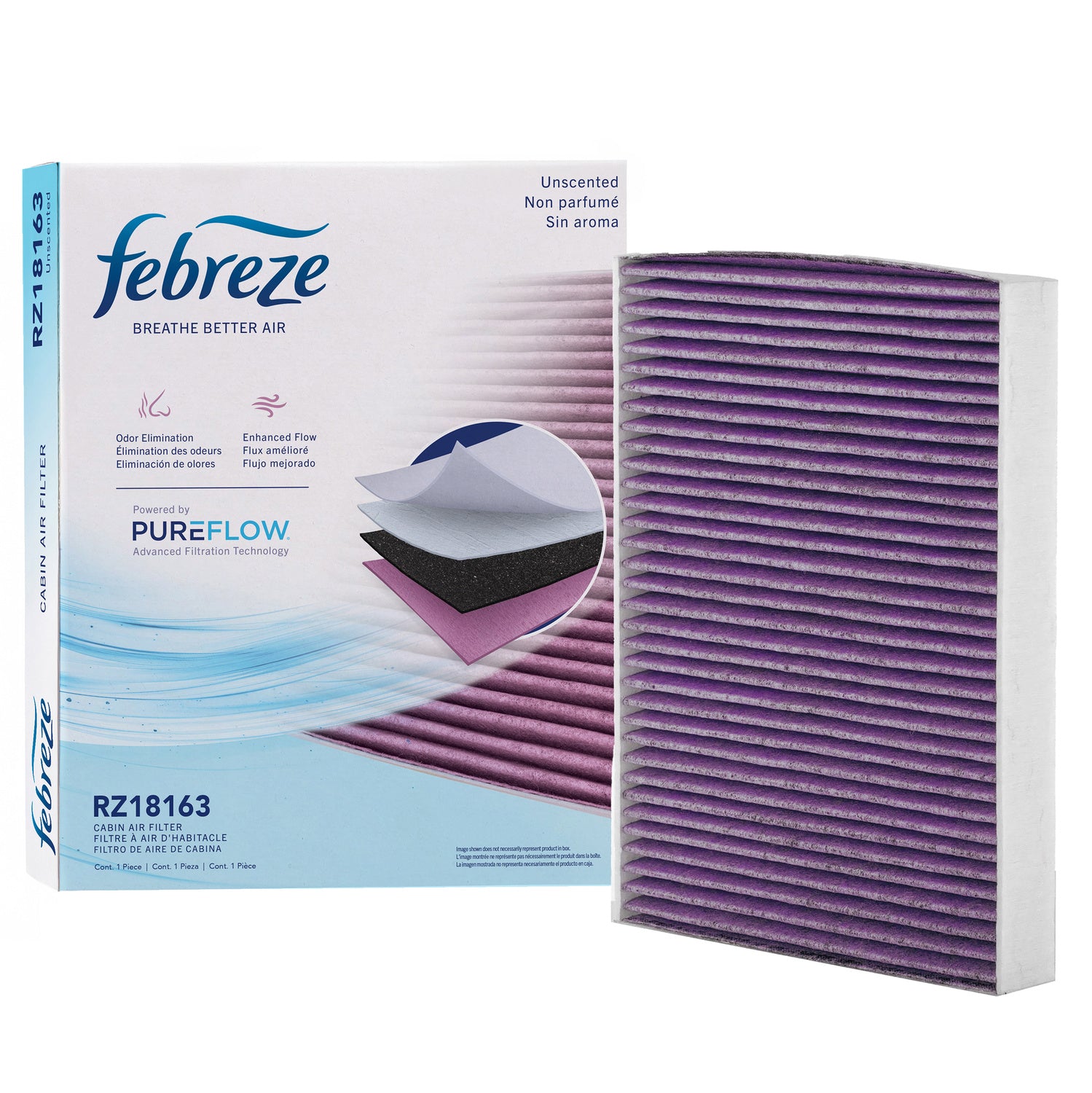 Febreze Odor Control Cabin Air Filter by PUREFLOW RZ18163 | Fits 2005 Porsche Cayenne