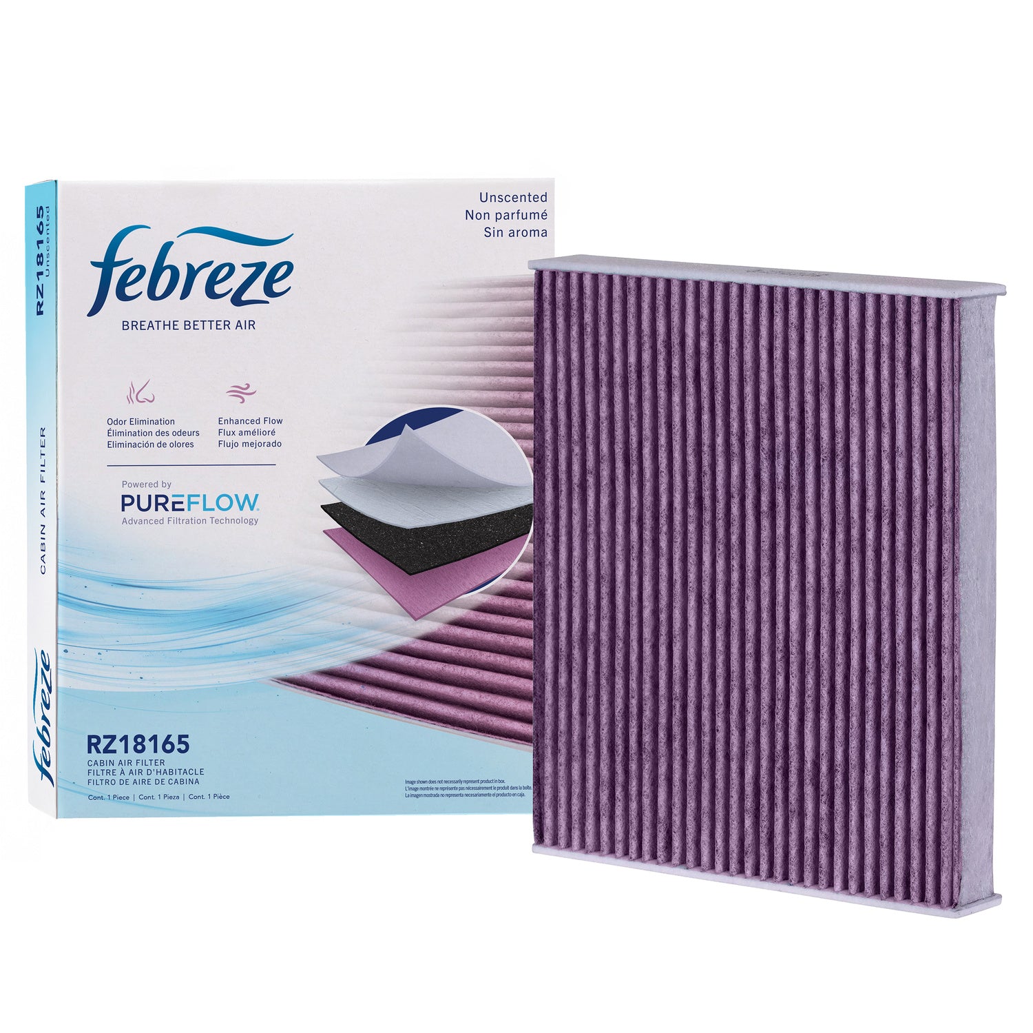 Febreze Odor Control Cabin Air Filter by PUREFLOW RZ18165 | Fits 2017 Porsche Panamera