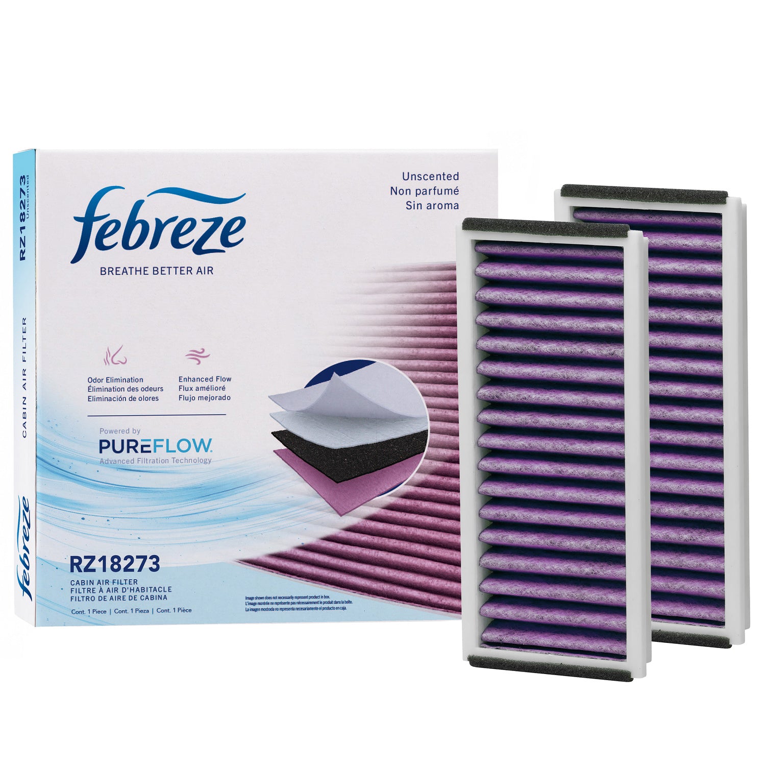 Febreze Odor Control Cabin Air Filter by PUREFLOW RZ18273 | Fits 2006 Mazda RX-8