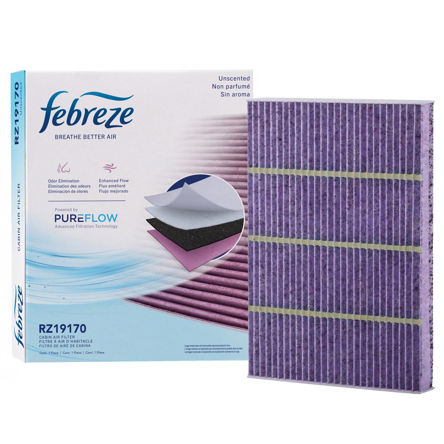 Febreze Odor Control Cabin Air Filter by PUREFLOW RZ19170 | Fits 2017 Lincoln Continental
