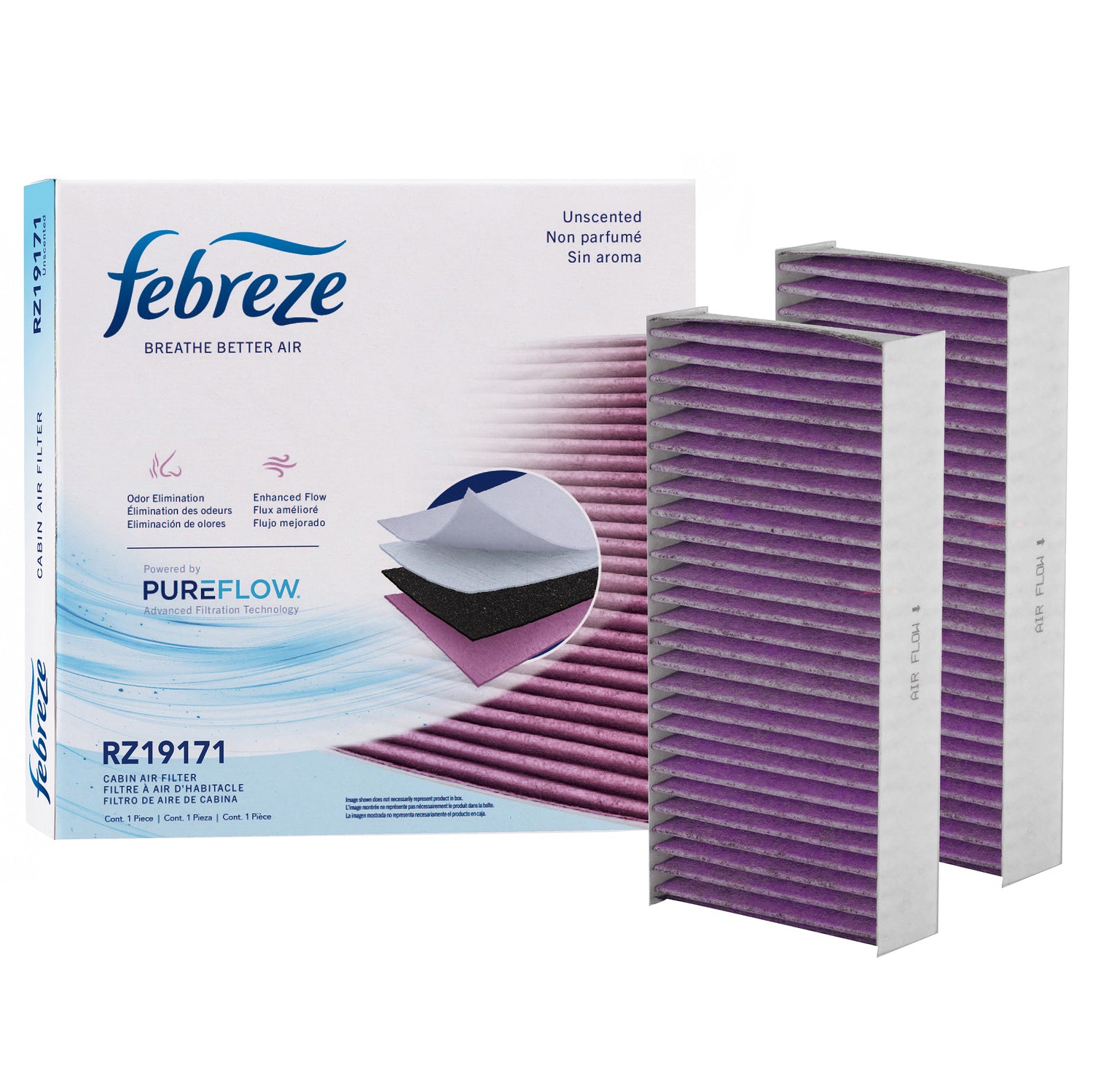 Febreze Odor Control Cabin Air Filter by PUREFLOW RZ19171 | Fits 2001 Acura EL