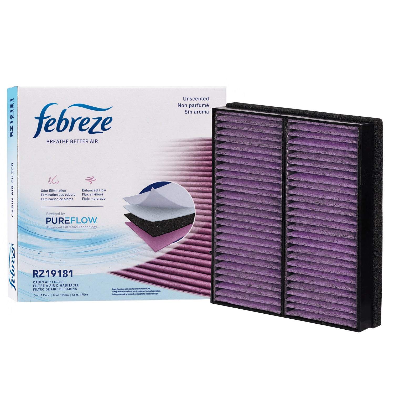 Febreze Odor Control Cabin Air Filter by PUREFLOW RZ19181 | Fits 2001 Mercedes-Benz ML430
