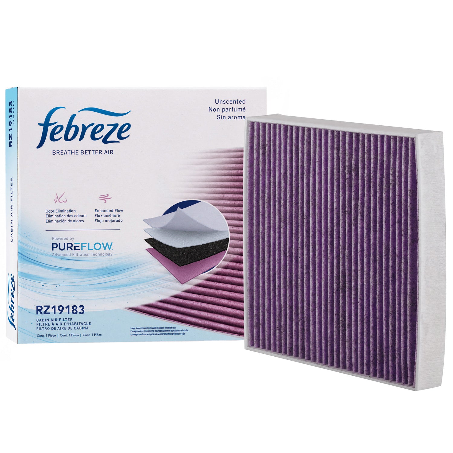 Febreze Odor Control Cabin Air Filter by PUREFLOW RZ19183 | Fits 2020 Chevrolet Suburban