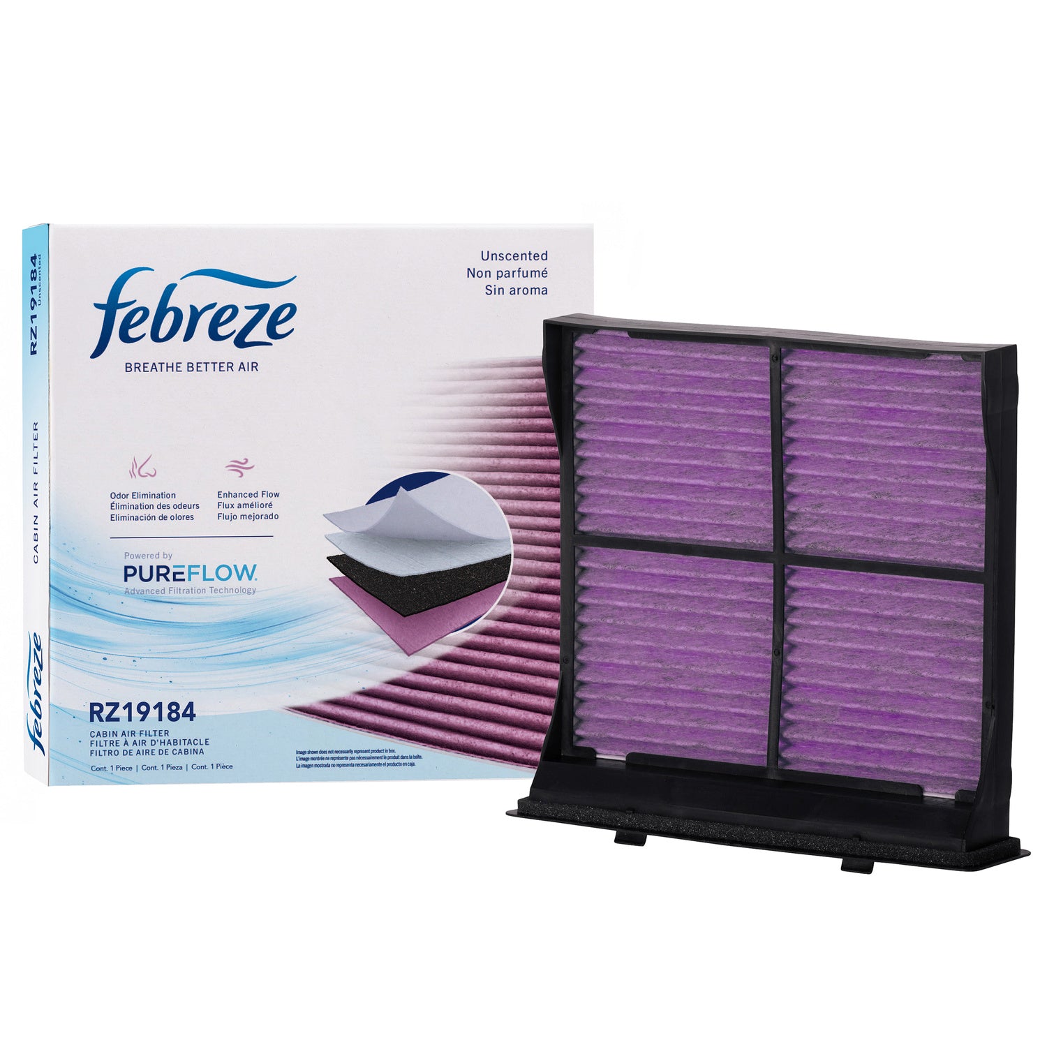 Febreze Odor Control Cabin Air Filter by PUREFLOW RZ19184 | Fits 2015 Subaru Forester