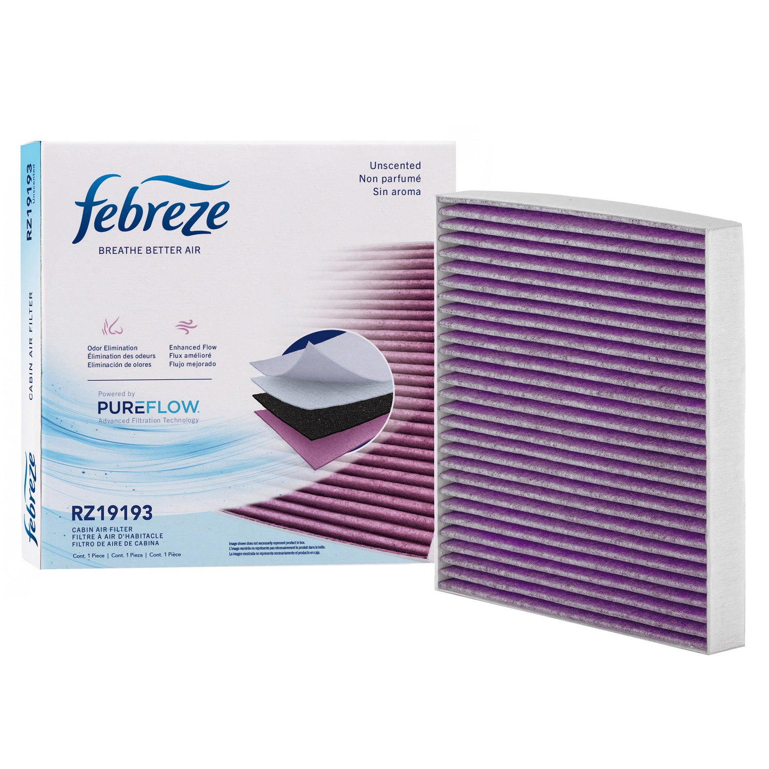 Febreze Odor Control Cabin Air Filter by PUREFLOW RZ19193 | Fits 2017 Audi RS3