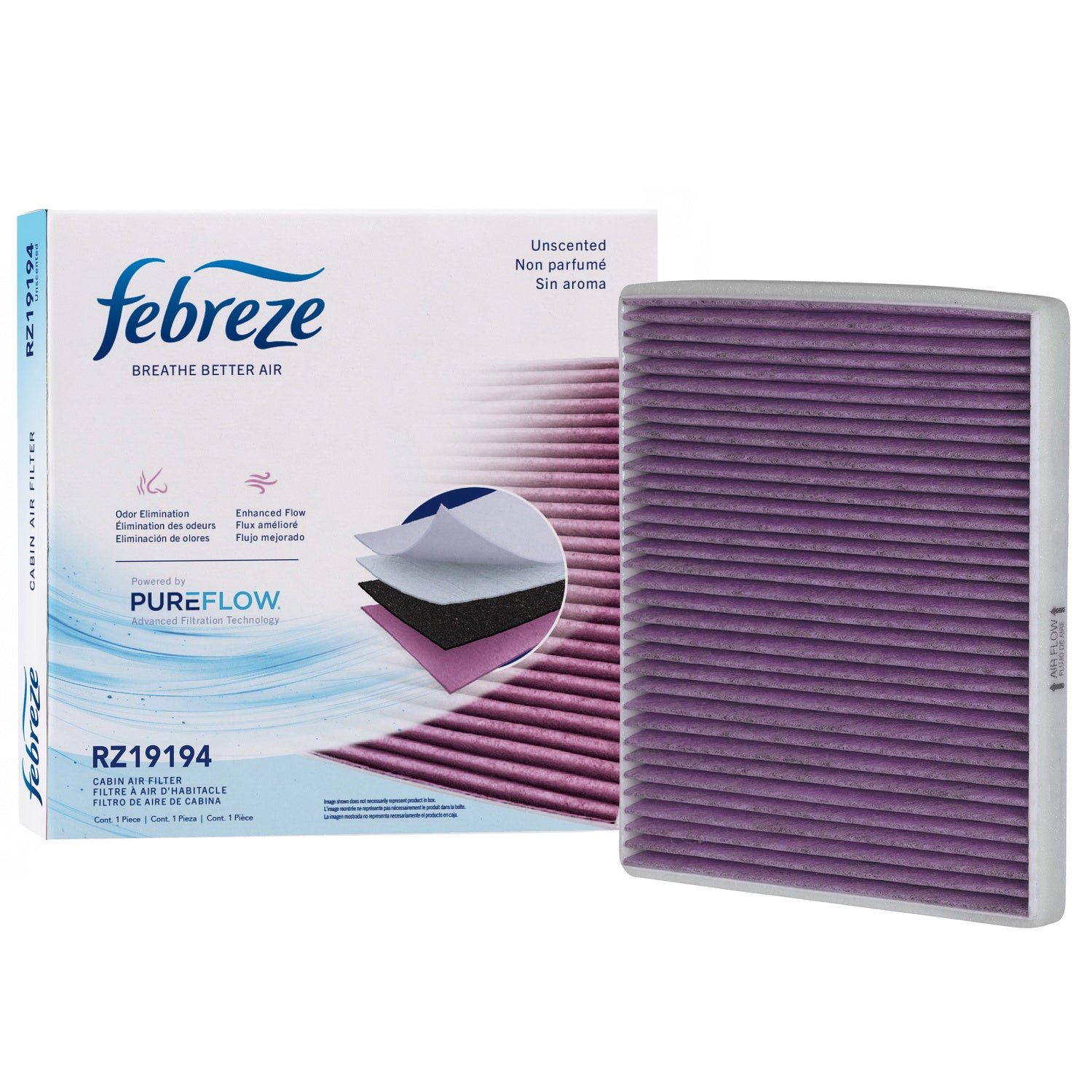 Febreze Odor Control Cabin Air Filter by PUREFLOW RZ19194 | Fits 2005 Chevrolet Silverado 1500 HD