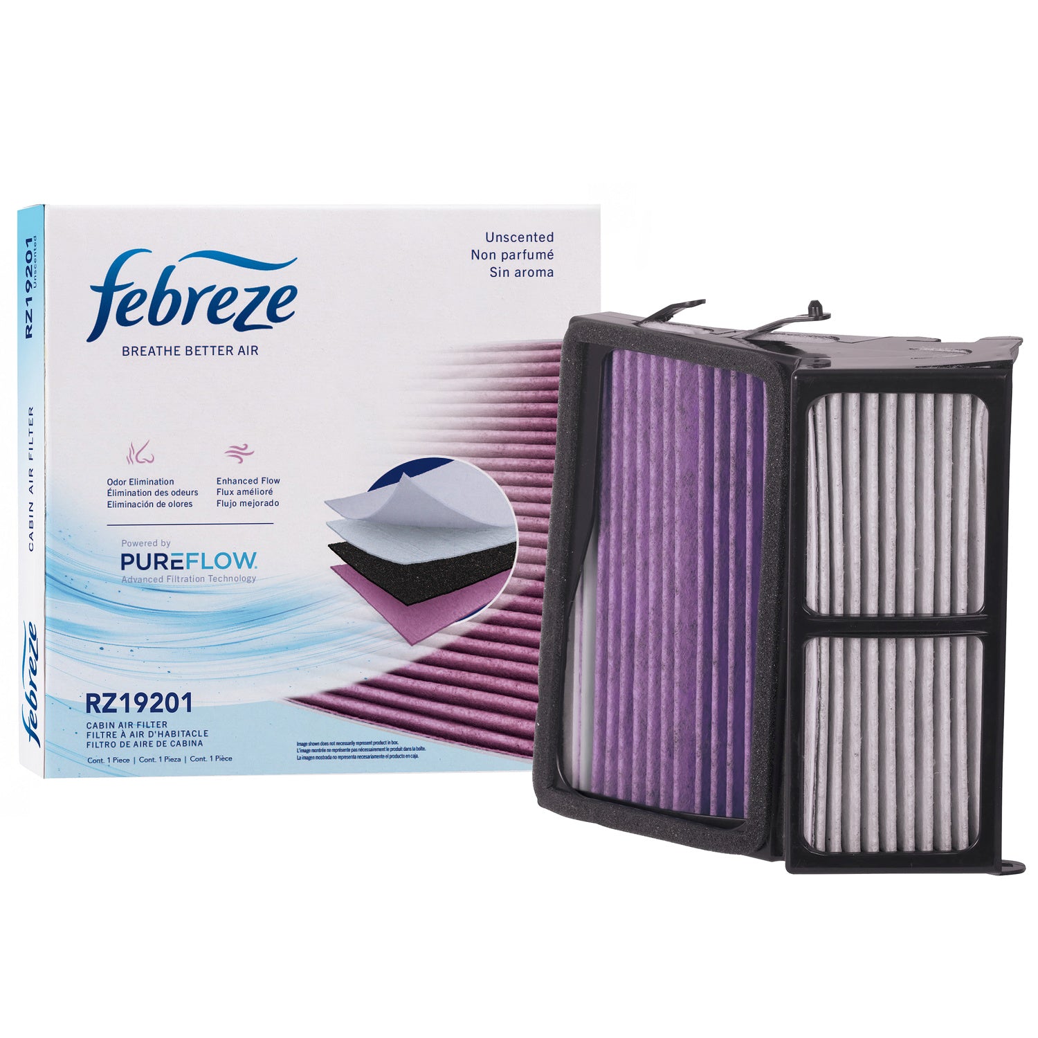 Febreze Odor Control Cabin Air Filter by PUREFLOW RZ19201 | Fits 2002 Pontiac Bonneville