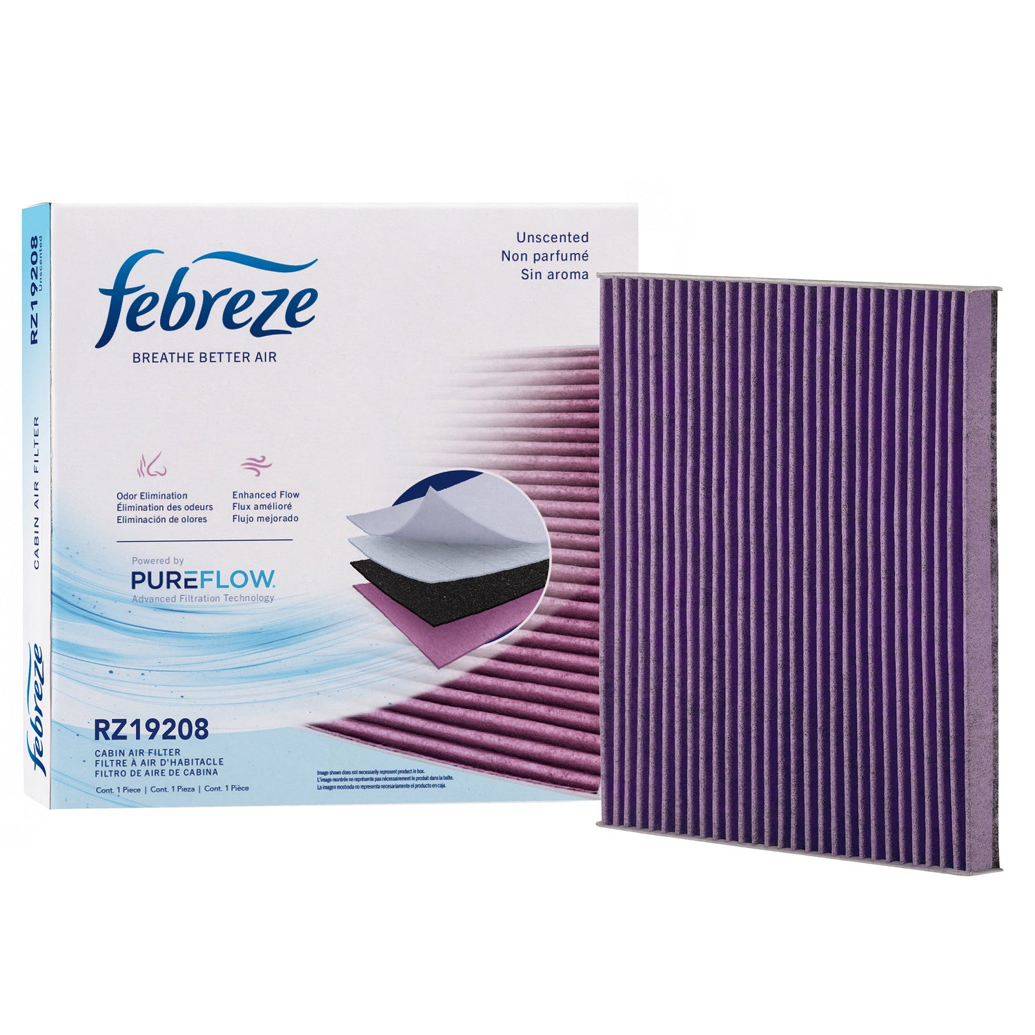 Febreze Odor Control Cabin Air Filter by PUREFLOW RZ19208 | Fits 2008 Cadillac STS