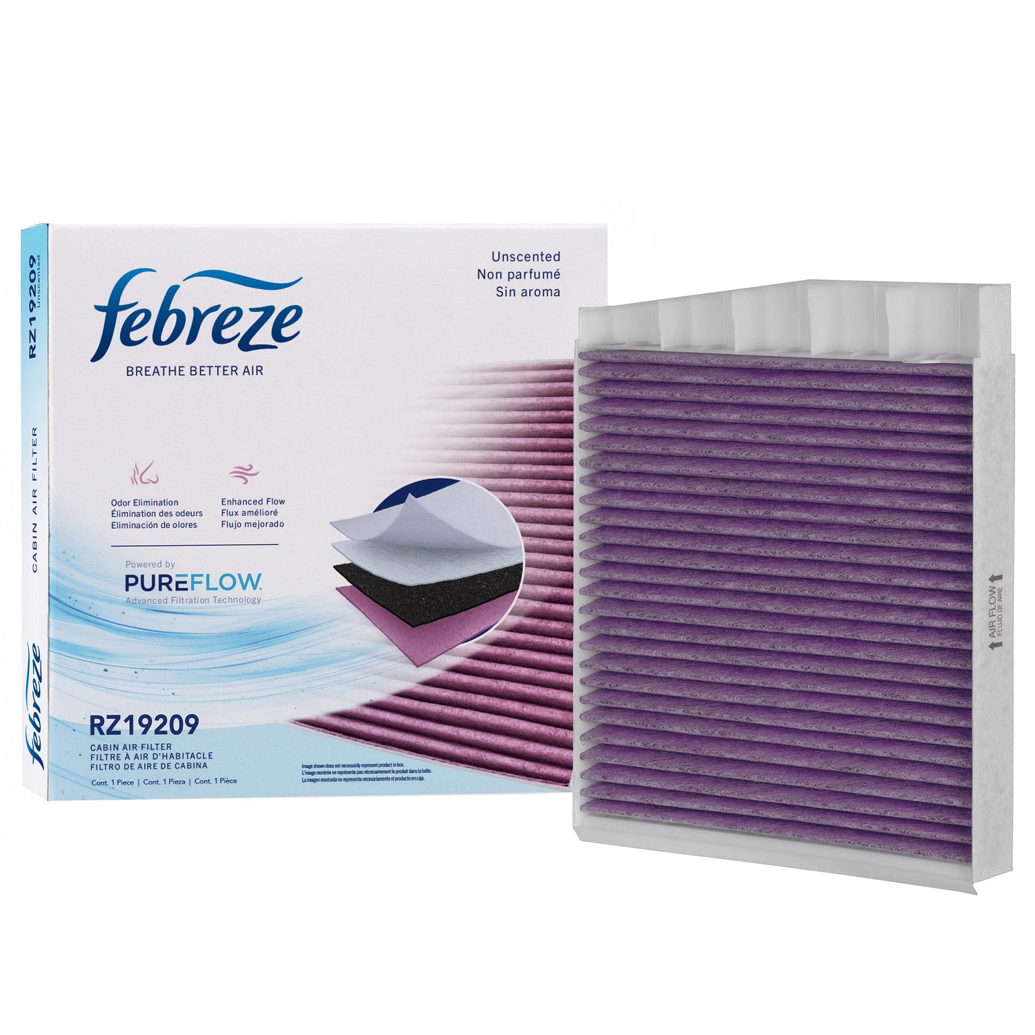 Febreze Odor Control Cabin Air Filter by PUREFLOW RZ19209 | Fits 2008 Volvo S60
