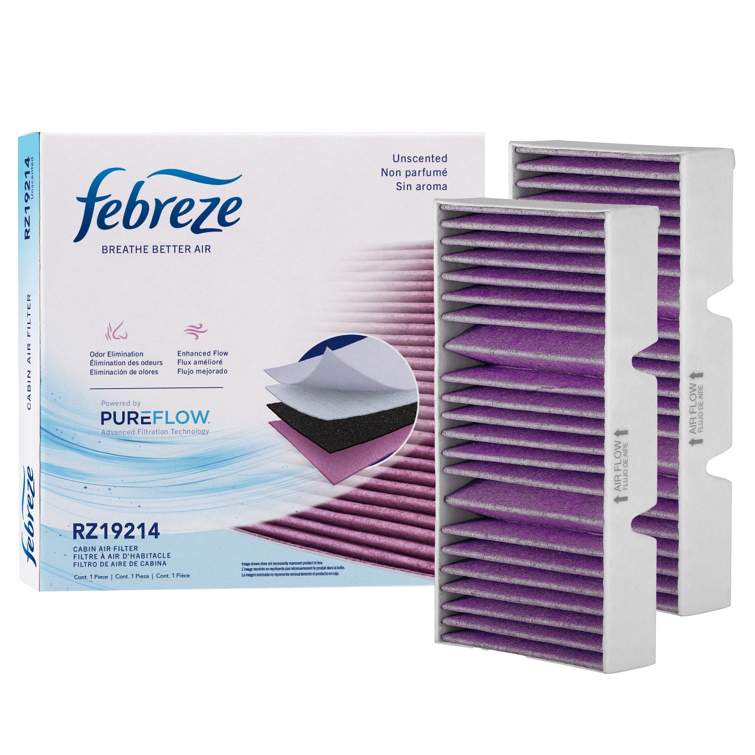 Febreze Odor Control Cabin Air Filter by PUREFLOW RZ19214 | Fits 2017 Mercedes-Benz GLE43 AMG
