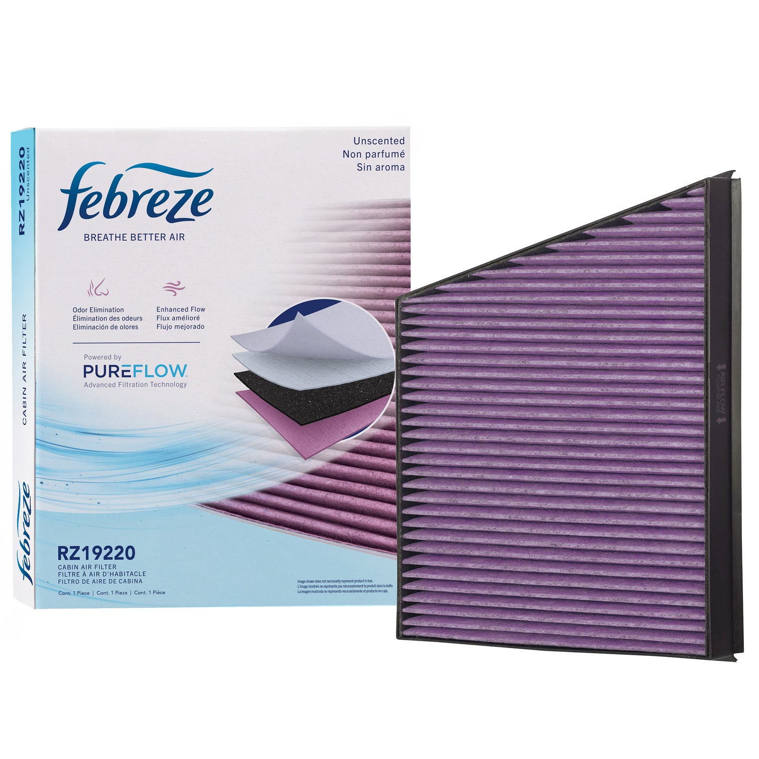 Febreze Odor Control Cabin Air Filter by PUREFLOW RZ19220 | Fits 2007 Mercedes-Benz CLS550