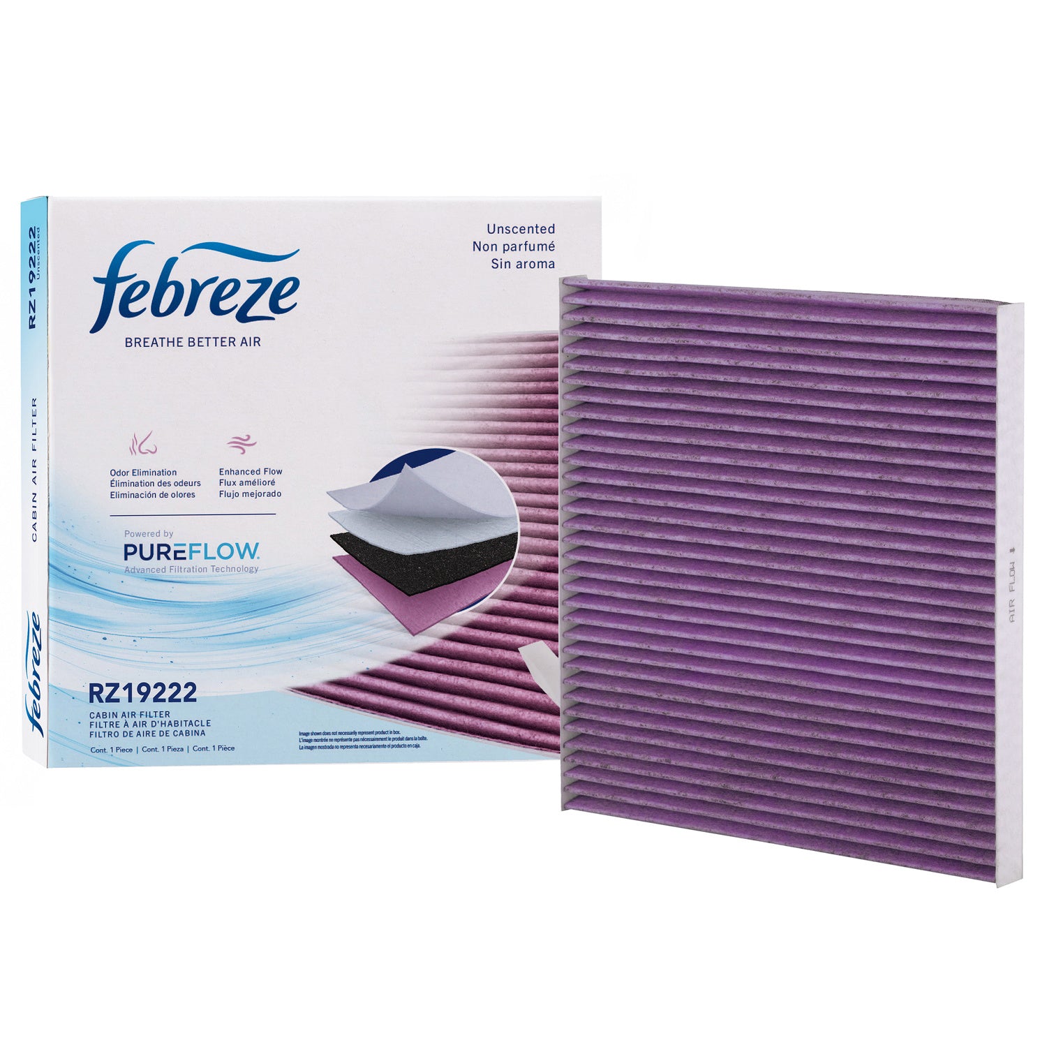 Febreze Odor Control Cabin Air Filter by PUREFLOW RZ19222 | Fits 2007 Nissan Altima