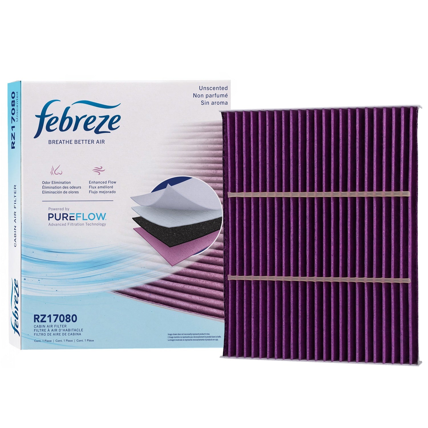 Febreze Odor Control Cabin Air Filter by PUREFLOW RZ17080 | Fits 2017 Kia Niro