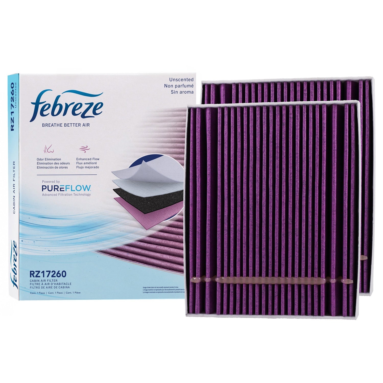 Febreze Odor Control Cabin Air Filter by PUREFLOW RZ17260 | Fits 2025 Mercedes-Benz EQE 500