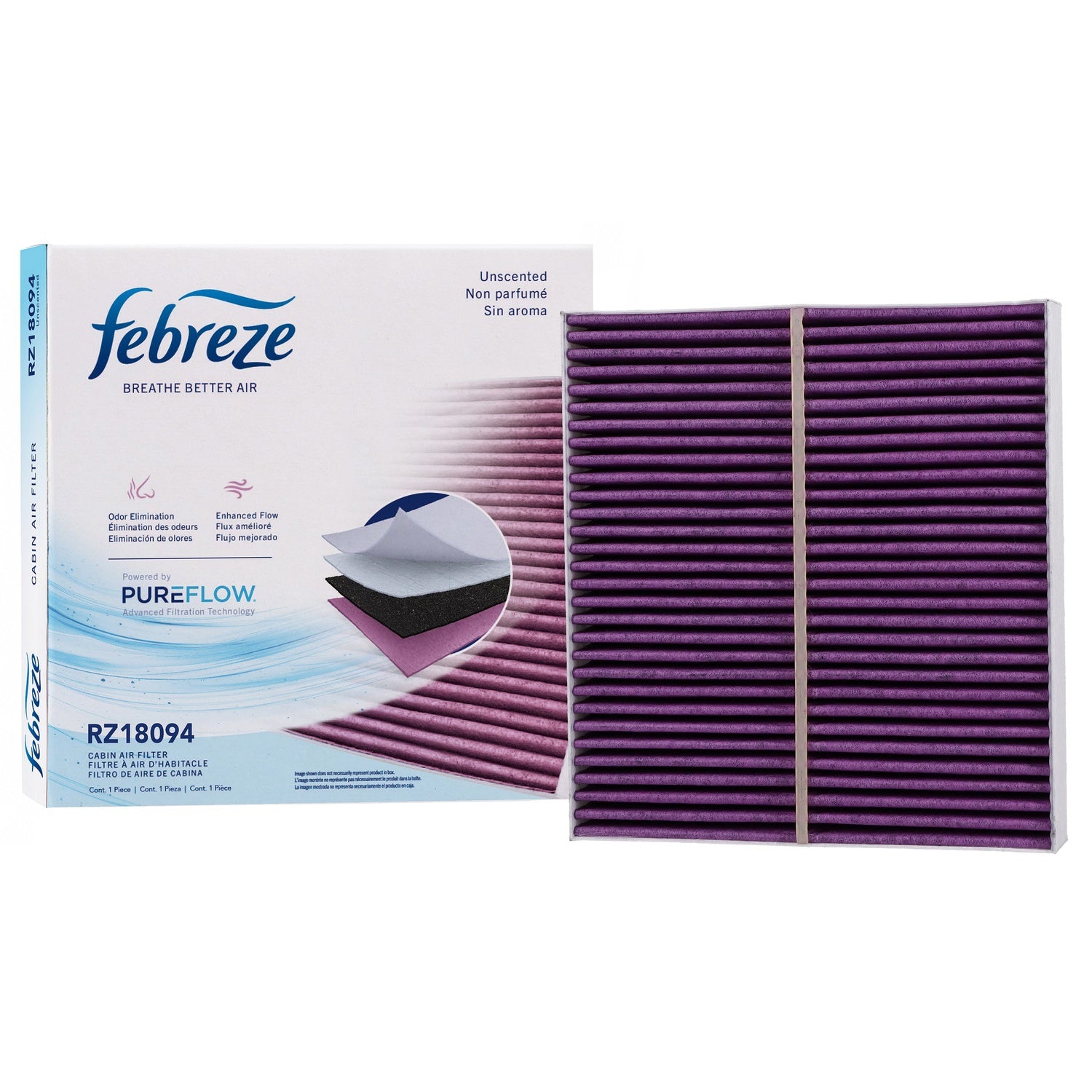 Febreze Odor Control Cabin Air Filter by PUREFLOW RZ18094 | Fits 2024 Nissan Rogue