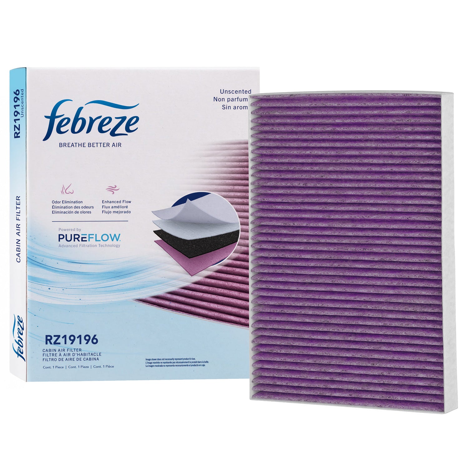 Febreze Odor Control Cabin Air Filter by PUREFLOW RZ19196 | Fits 2000 Chrysler Voyager