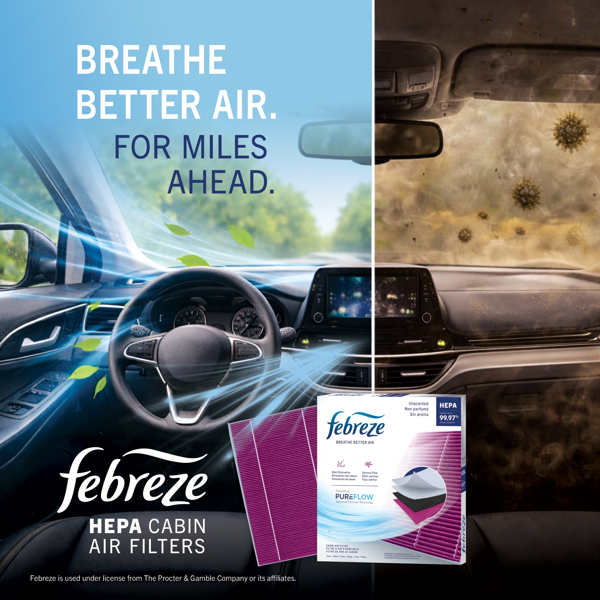 Febreze Odor Control HEPA Cabin Air Filter by PUREFLOW RZ19193H | Fits 2019 Audi A3