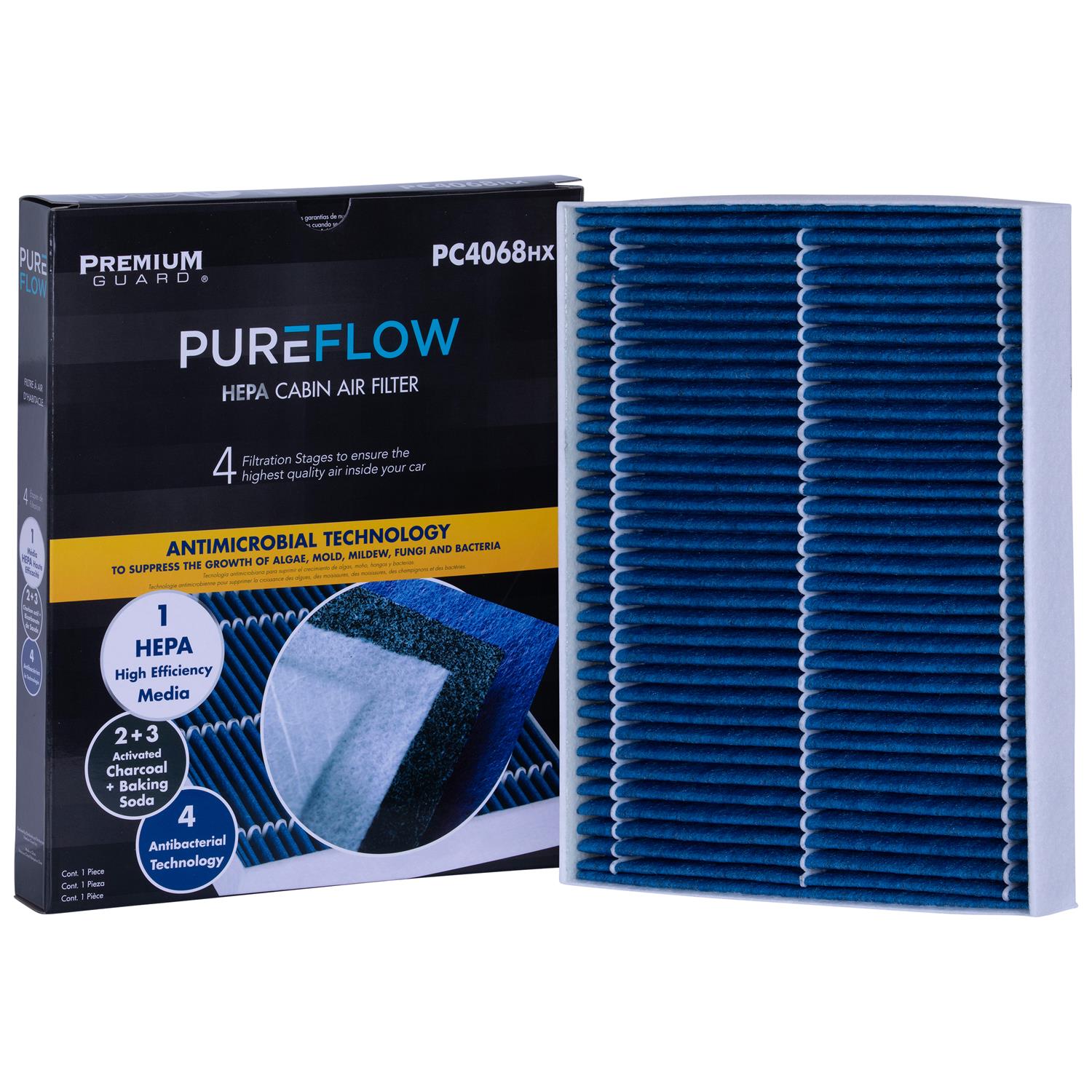 PUREFLOW 2014 Ford Special Service Police Sedan Cabin Air Filter with HEPA and Antibacterial Technology, PC4068HX