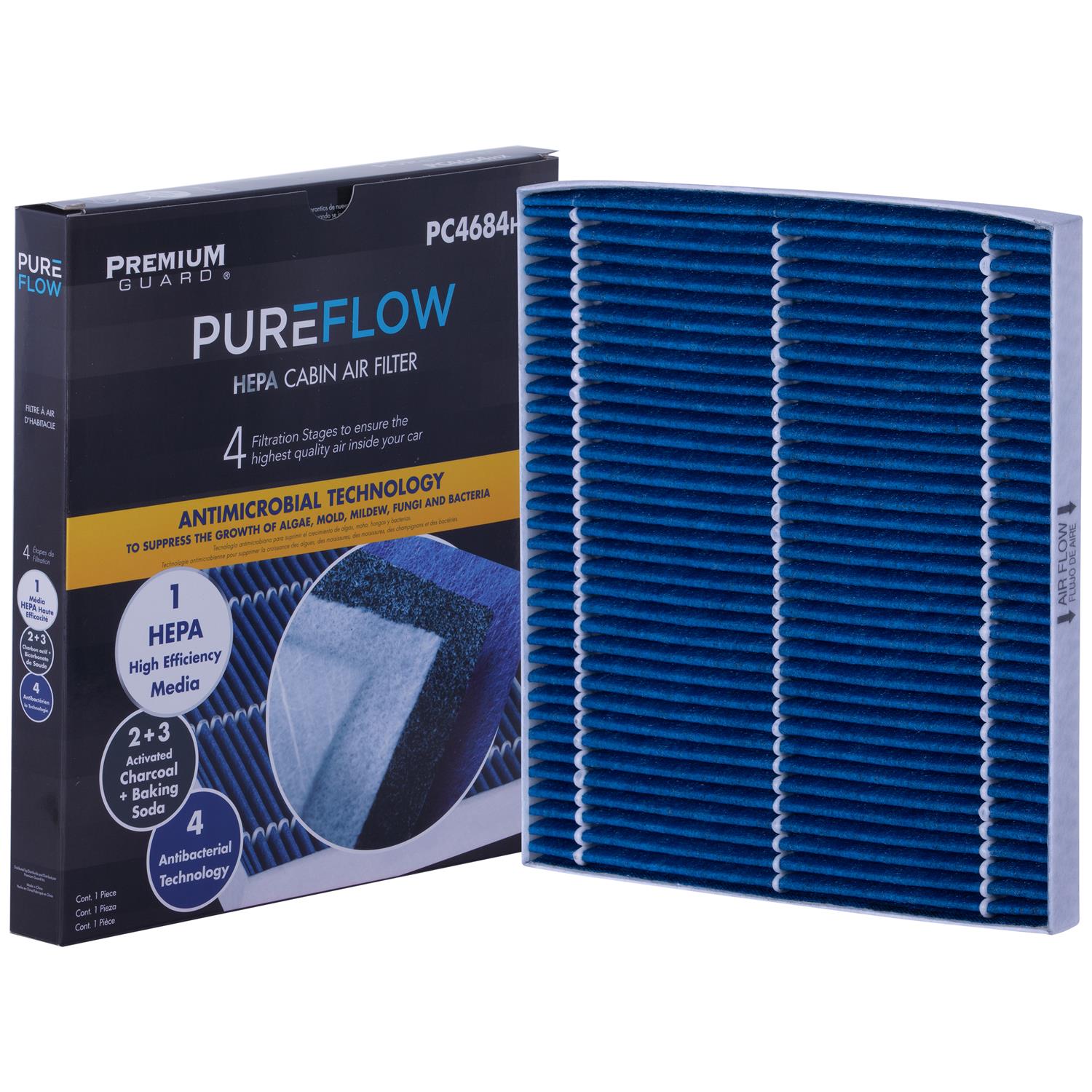 PUREFLOW® PC4684HX Cabin Air Filter with HEPA and Antibacterial Technology