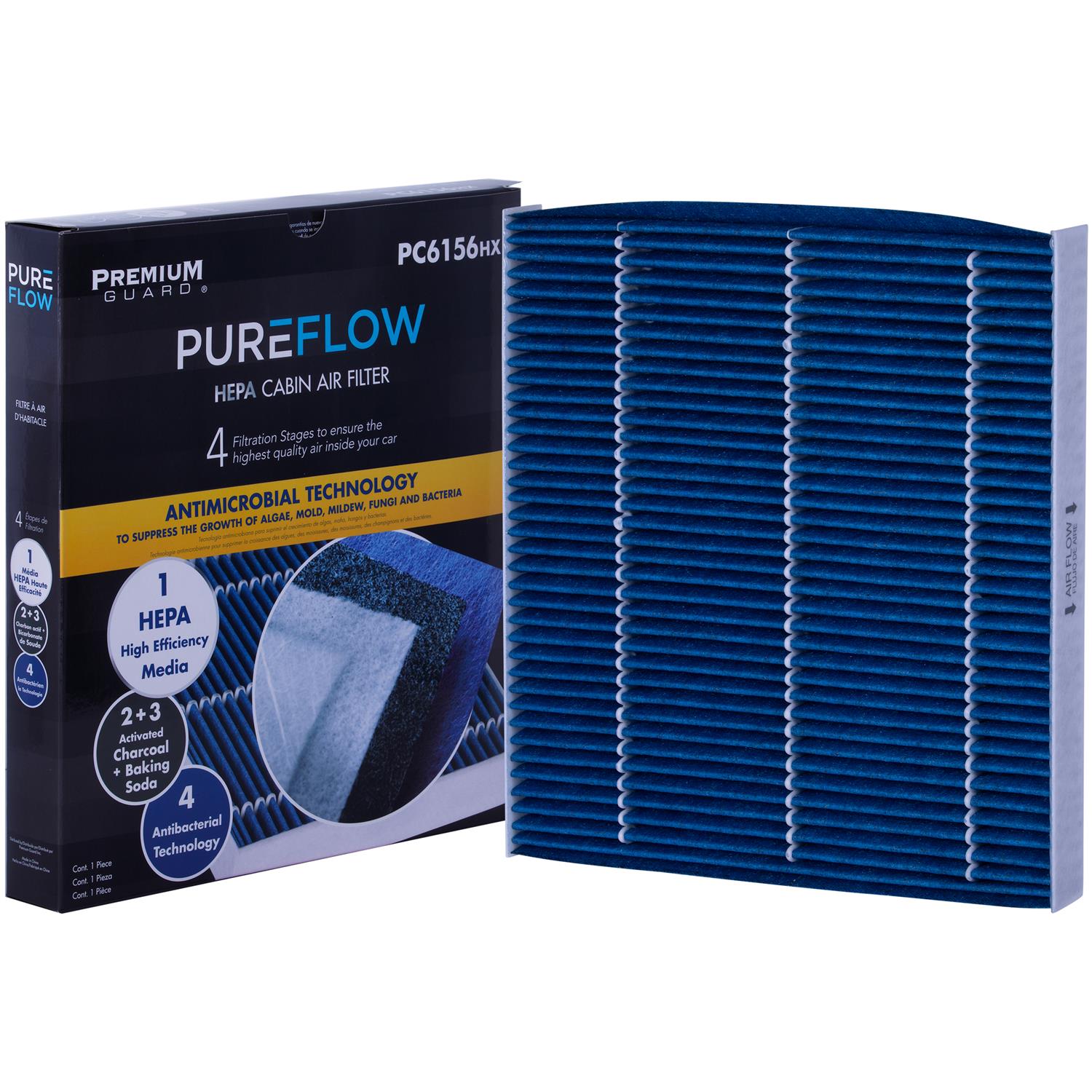 PUREFLOW    Cabin Air Filter with HEPA and Antibacterial Technology, PC6156HX