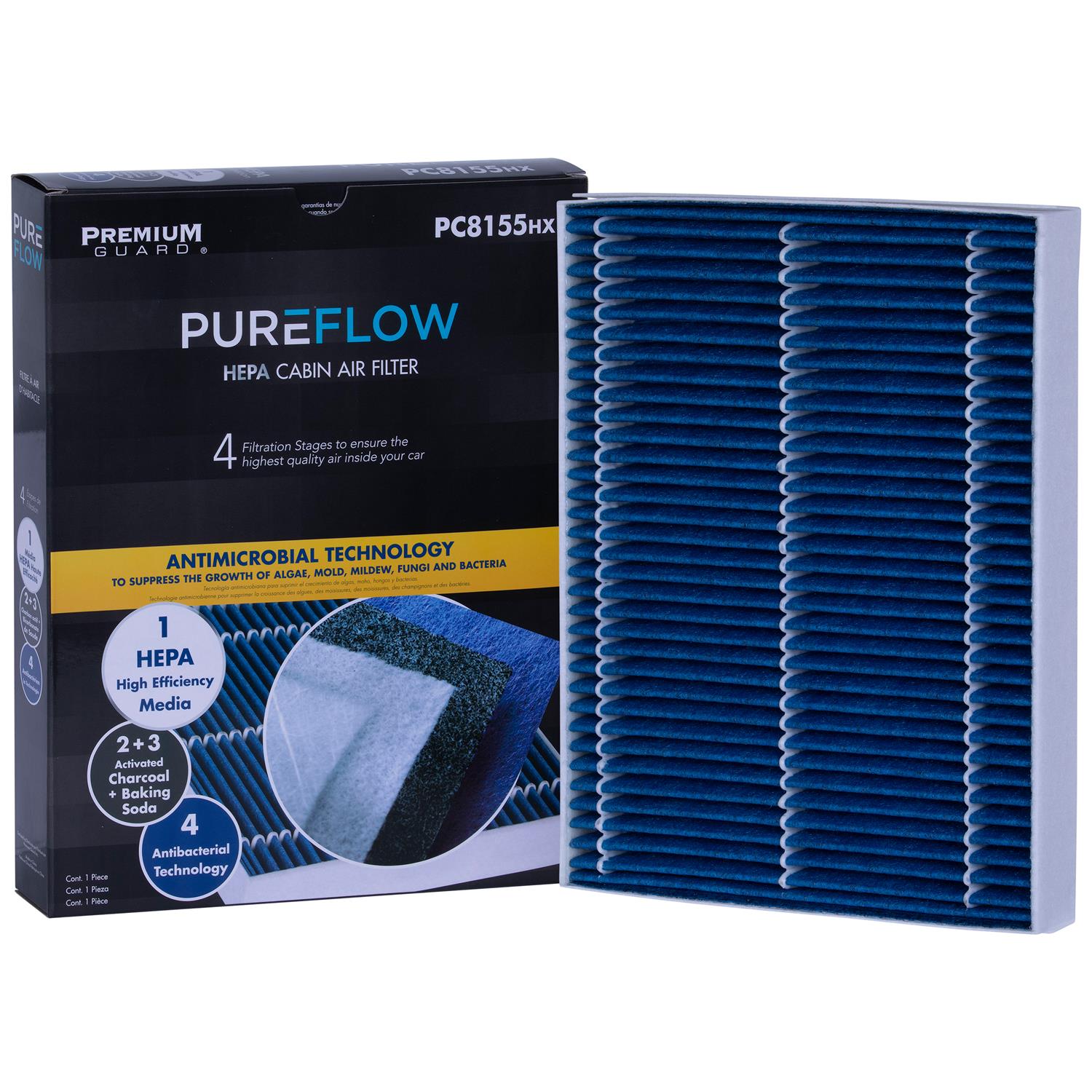 PUREFLOW 2023 Ford Mustang Cabin Air Filter with HEPA and Antibacterial Technology, PC8155HX