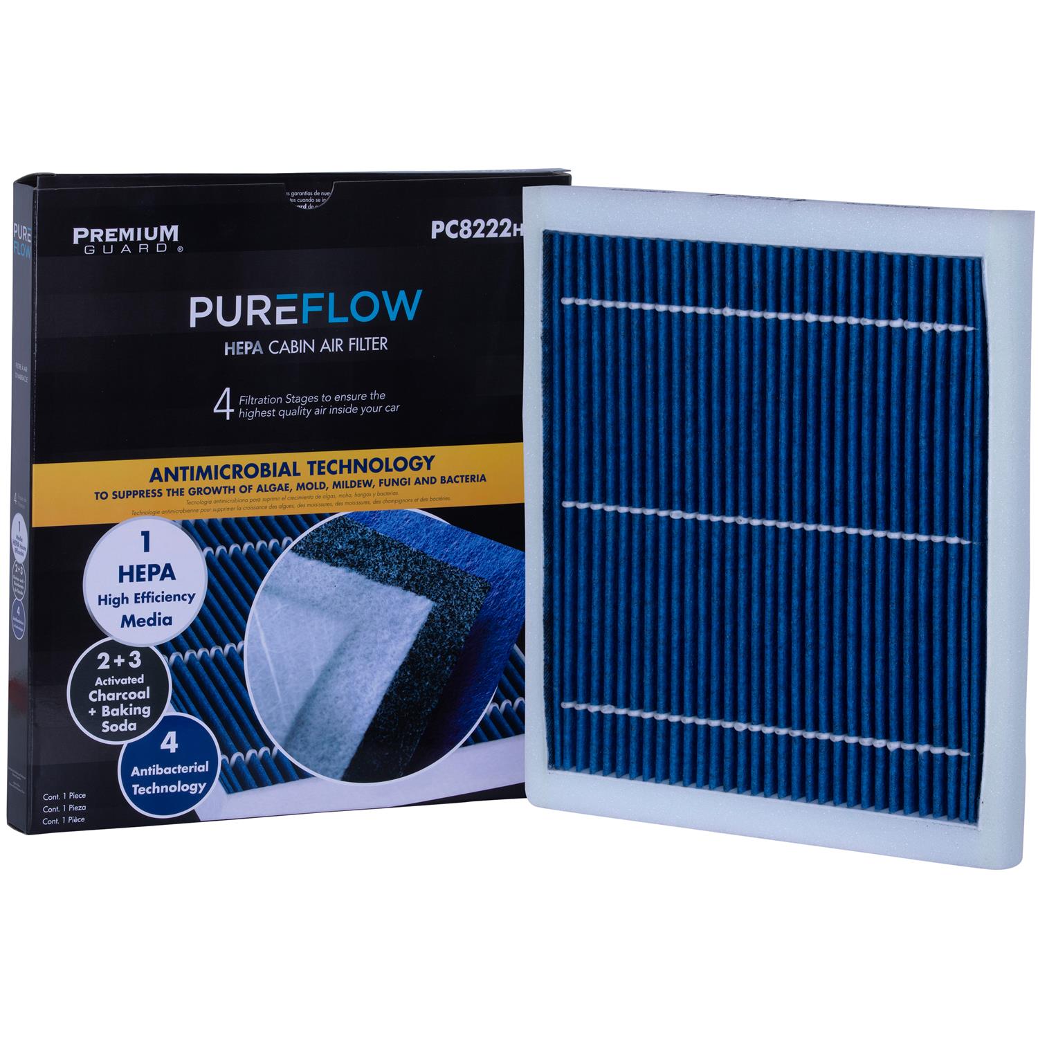 PUREFLOW 2007 Toyota Highlander Cabin Air Filter with HEPA and Antibacterial Technology, PC8222HX