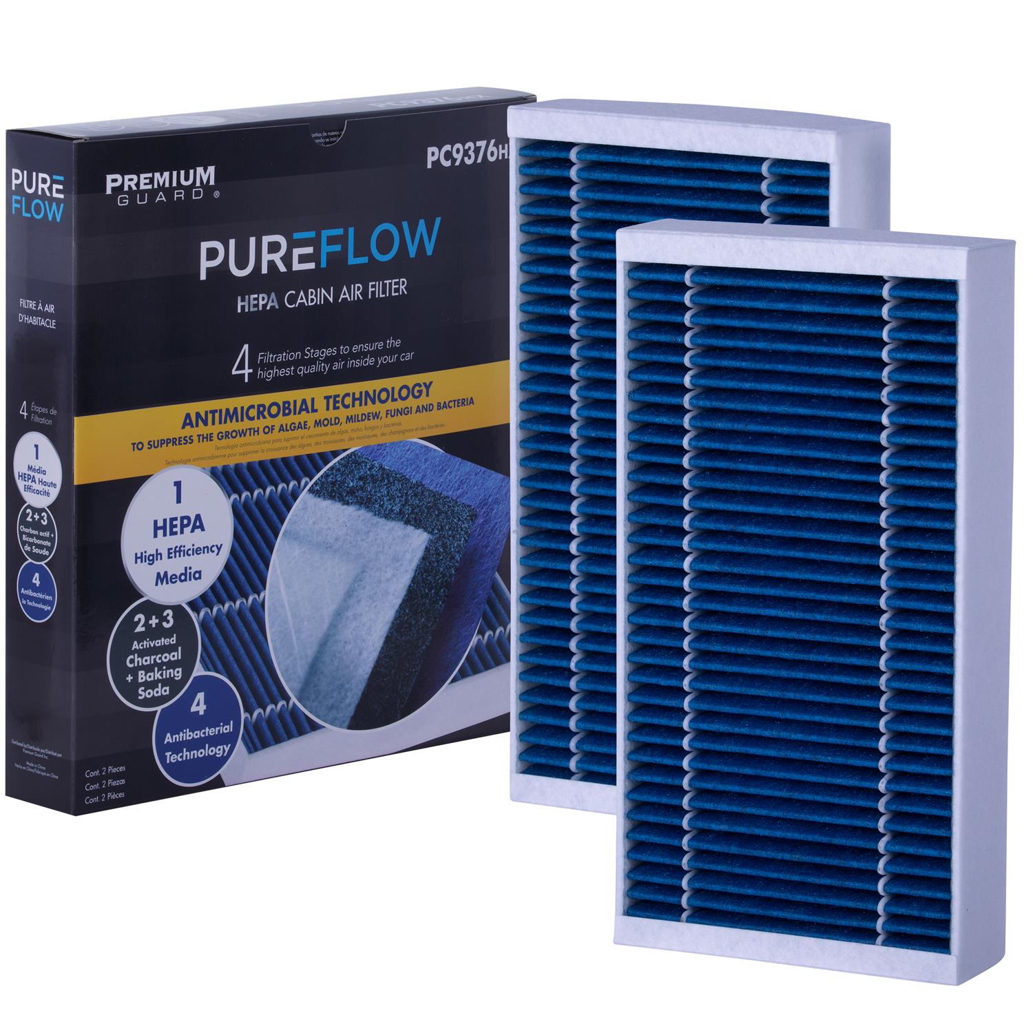 PUREFLOW® PC9376HX Cabin Air Filter with HEPA and Antibacterial Technology