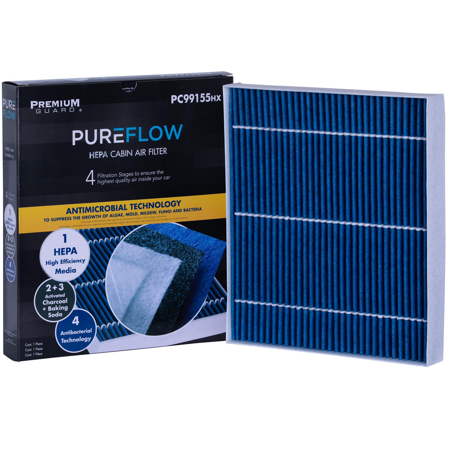 PUREFLOW 2025 Kia Soul Cabin Air Filter with HEPA and Antibacterial Technology, PC99155HX