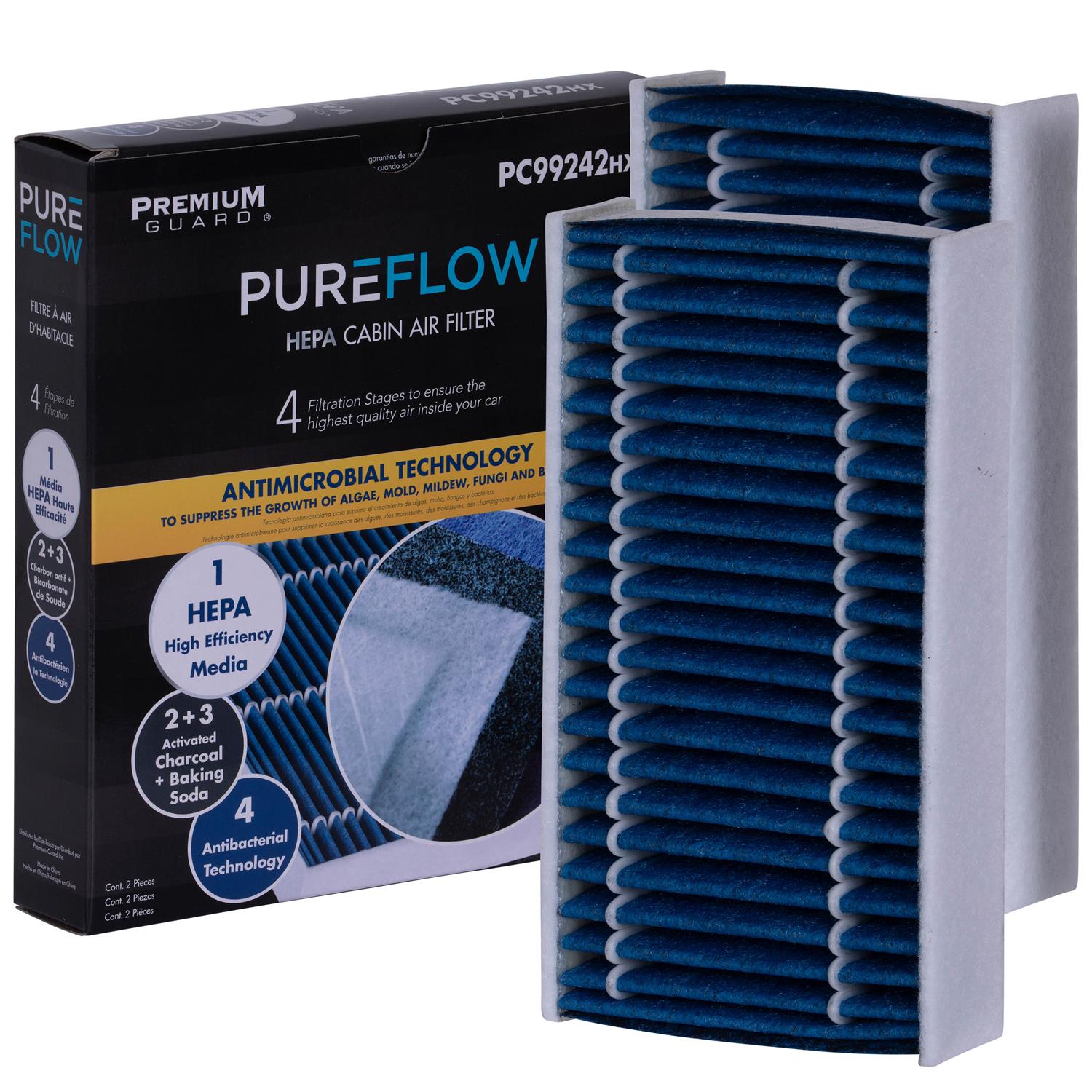 PUREFLOW 2016 BMW X4 Cabin Air Filter with HEPA and Antibacterial Technology, PC99242HX