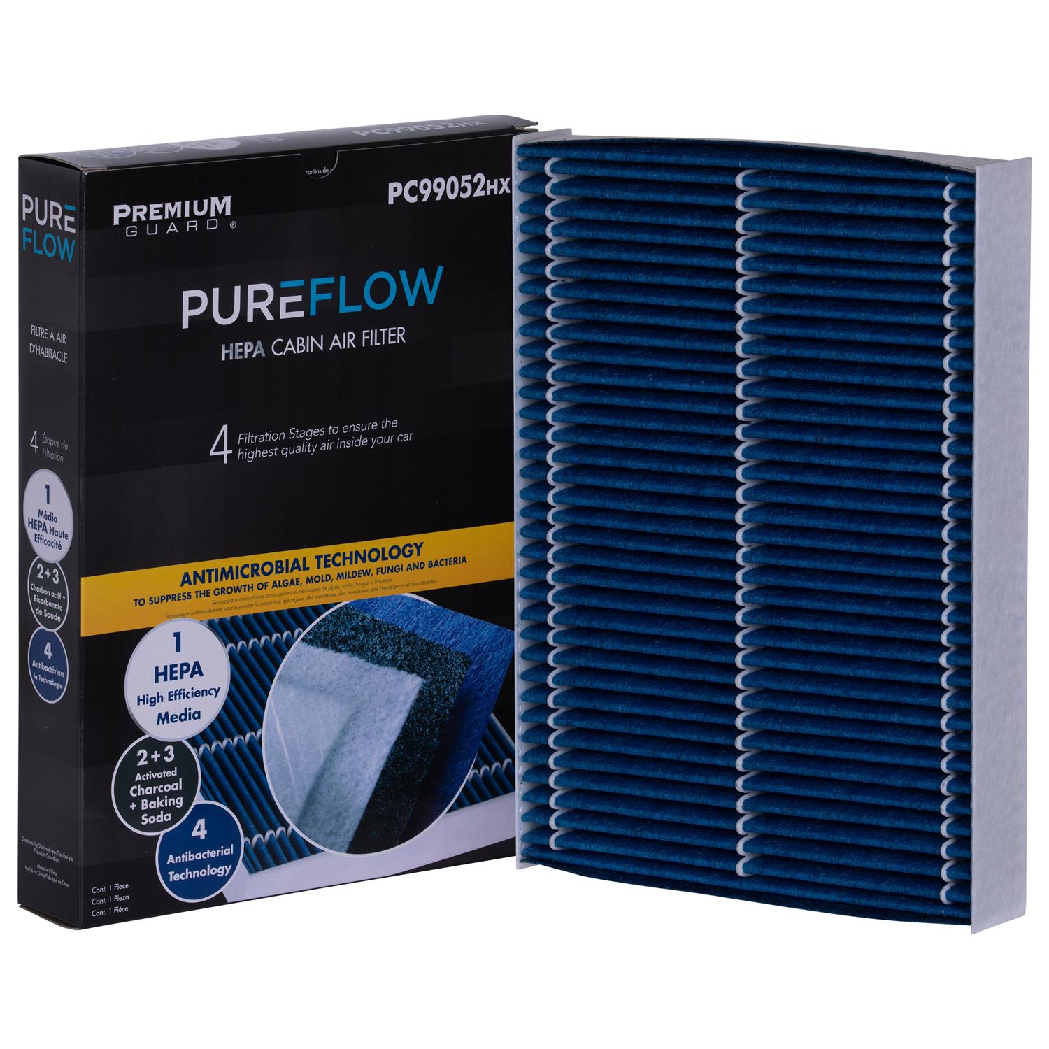 PUREFLOW® PC99052HX Cabin Air Filter with HEPA and Antibacterial Technology
