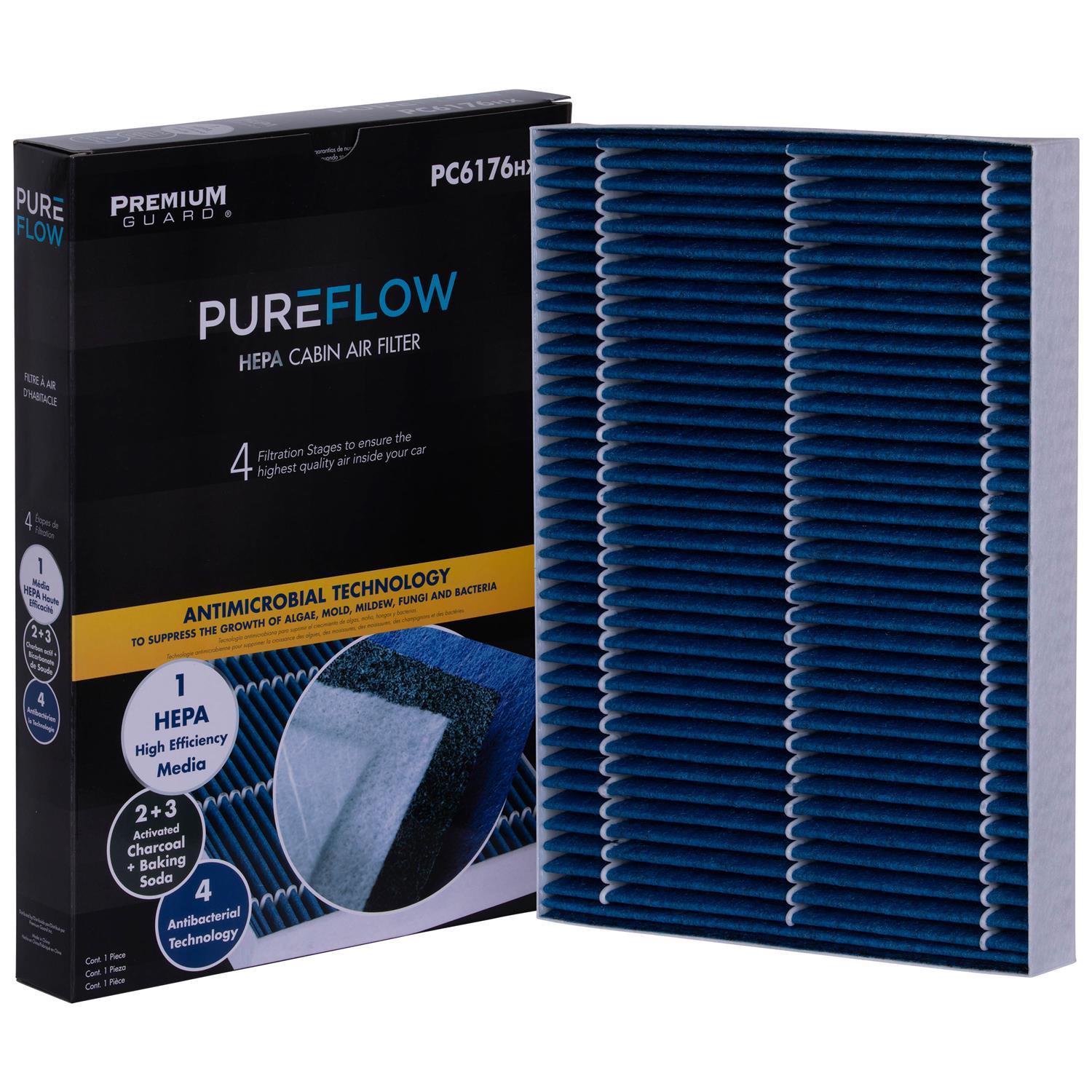 PUREFLOW 2016 Dodge Charger Cabin Air Filter with HEPA and Antibacterial Technology, PC6176HX