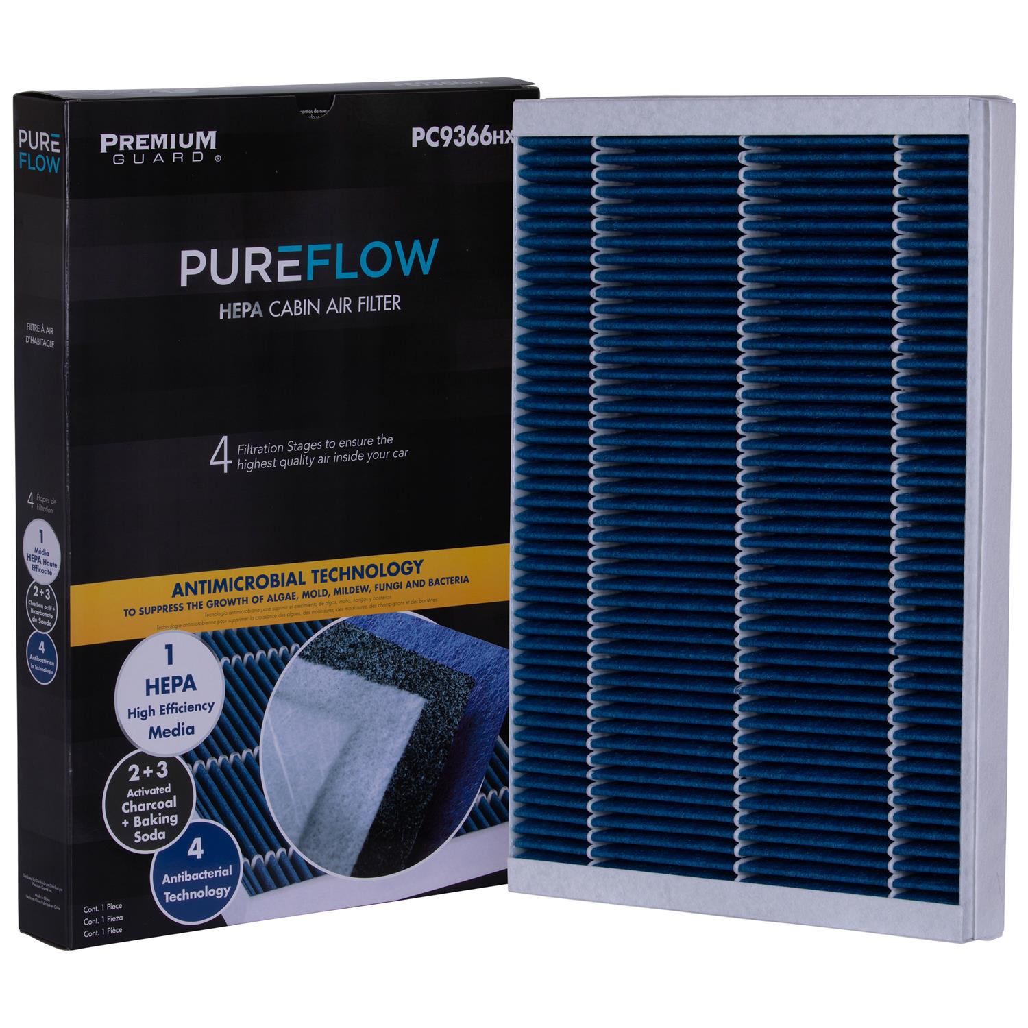 PUREFLOW 2018 Chinook Motor Coach Bayside Cabin Air Filter with HEPA and Antibacterial Technology, PC9366HX