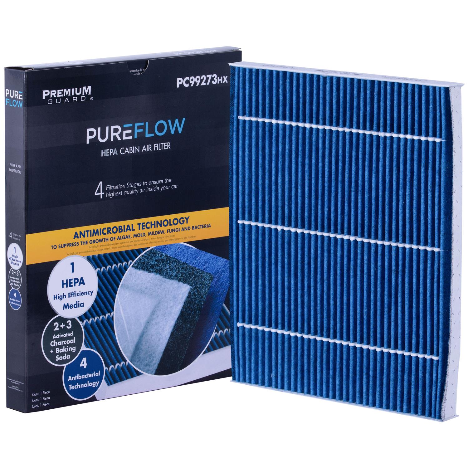 PUREFLOW 2018 Hyundai Ioniq Cabin Air Filter with HEPA and Antibacterial Technology, PC99273HX