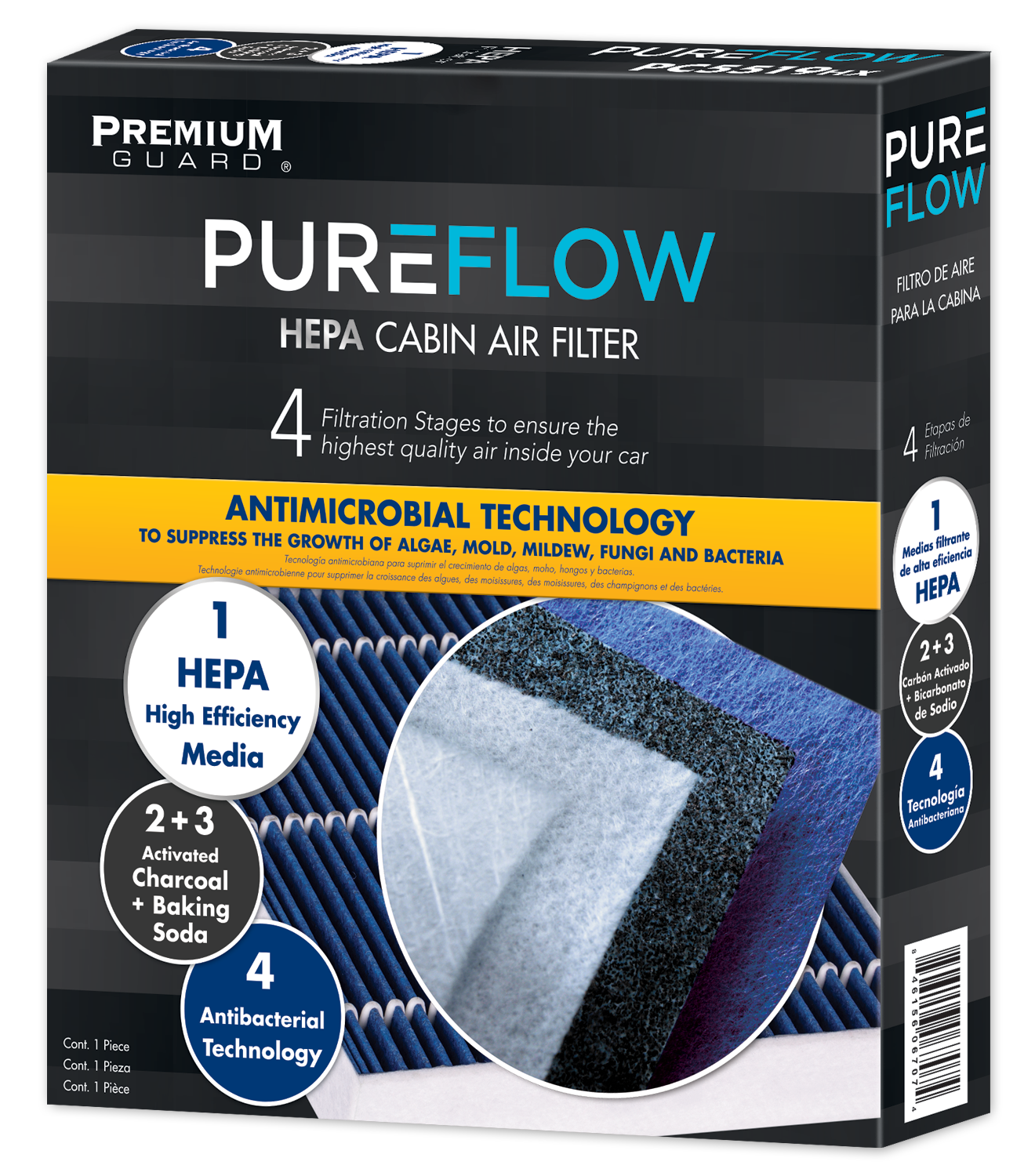 PUREFLOW 2014 Ram 2500 Cabin Air Filter with HEPA and Antibacterial Technology, PC4313HX