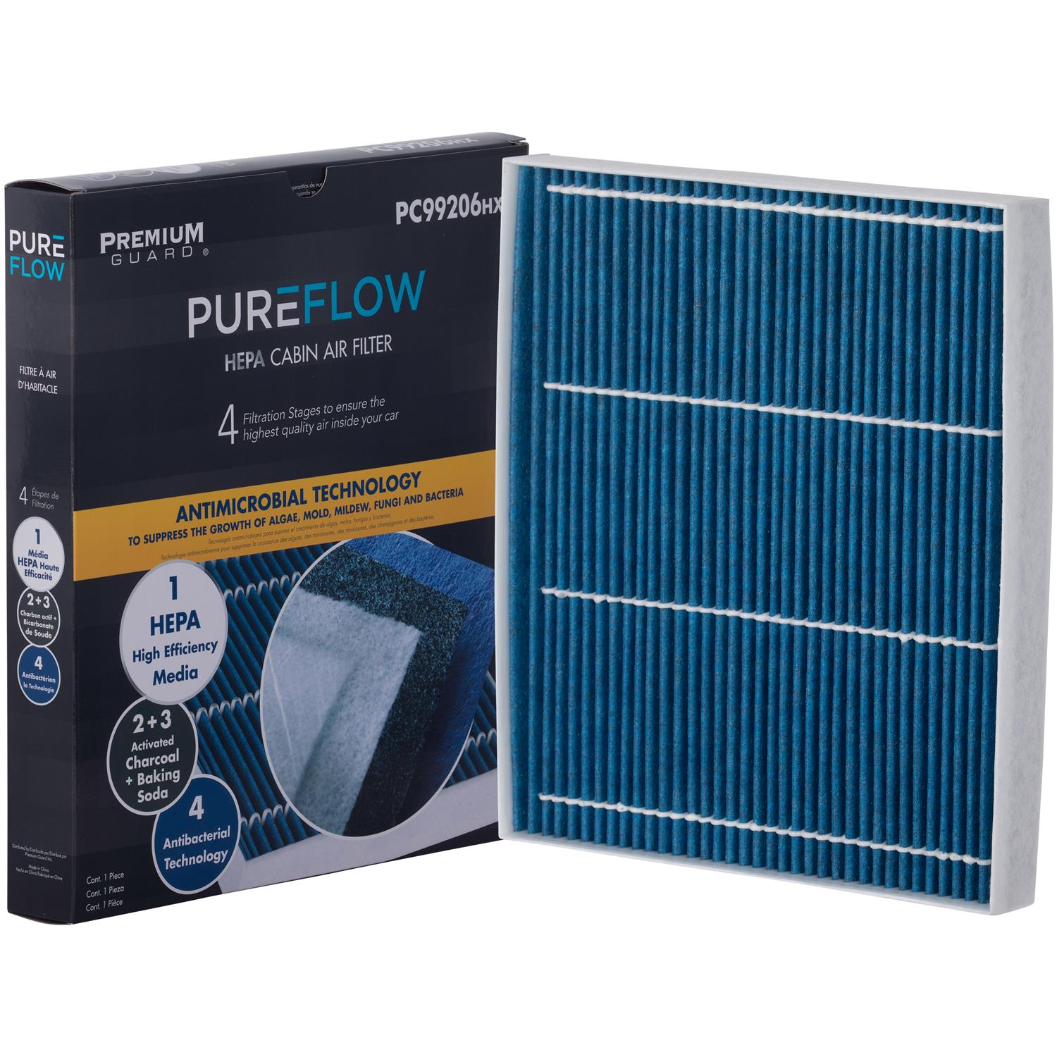 PUREFLOW® PC99206HX Cabin Air Filter with HEPA and Antibacterial Technology