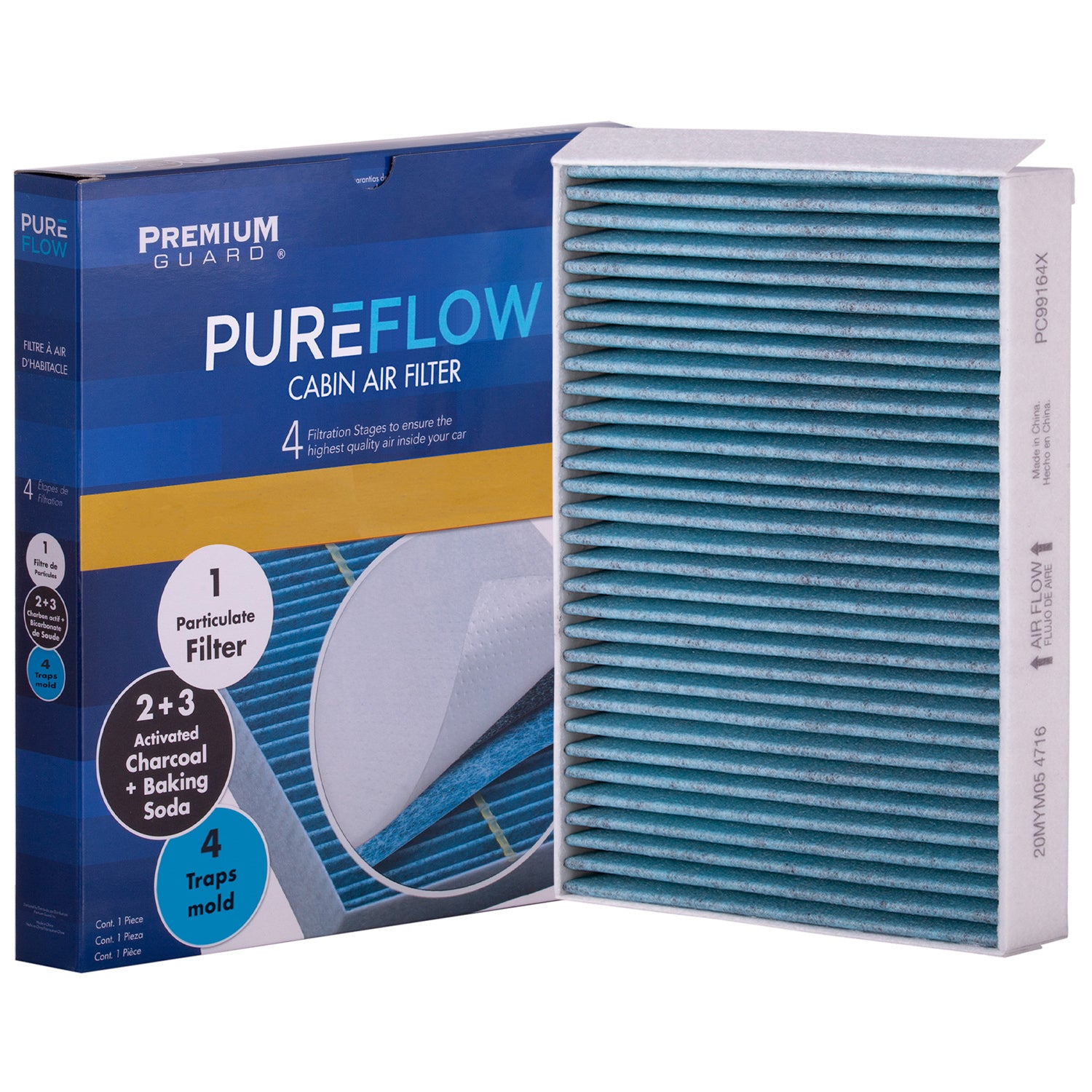 PUREFLOW 2023 Mercedes-Benz AMG GT 53 Cabin Air Filter with Antibacterial Technology, PC99164X