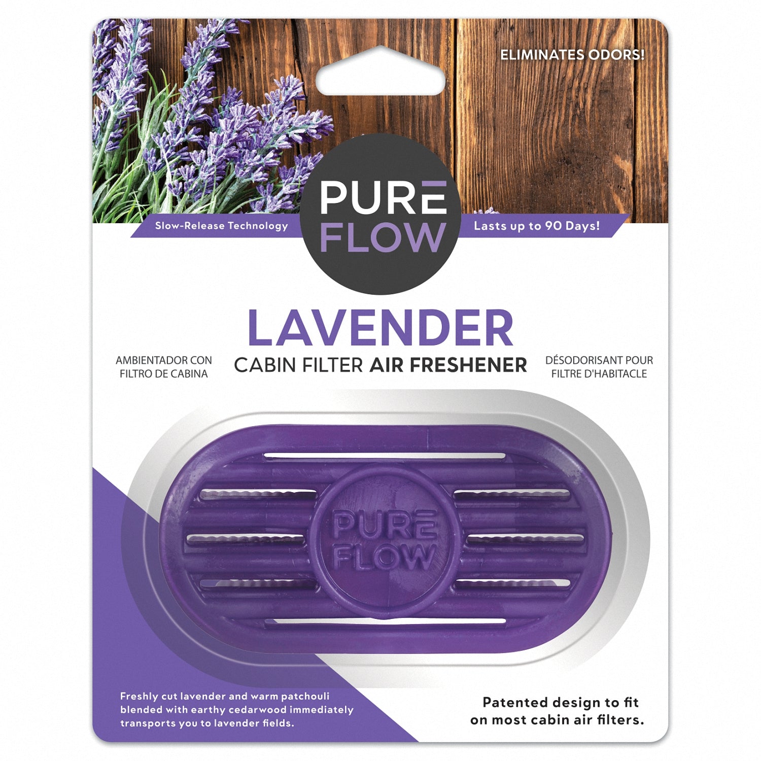 Lavender, PUREFLOW® Cabin Filter Air Freshener with Odor Eliminator